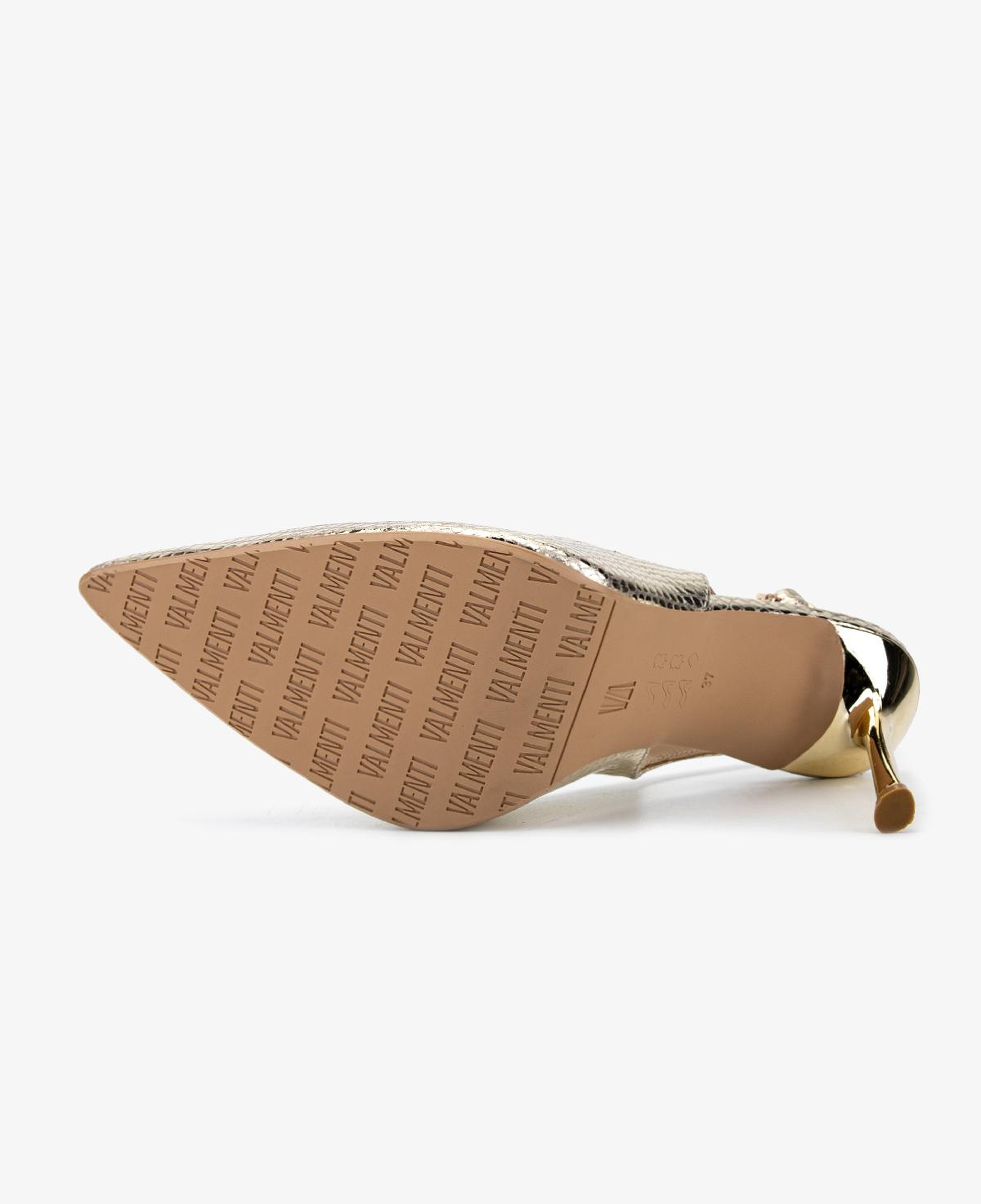 Valmenti Kadın Hakiki Deri Gold Slingback Ayakkabı