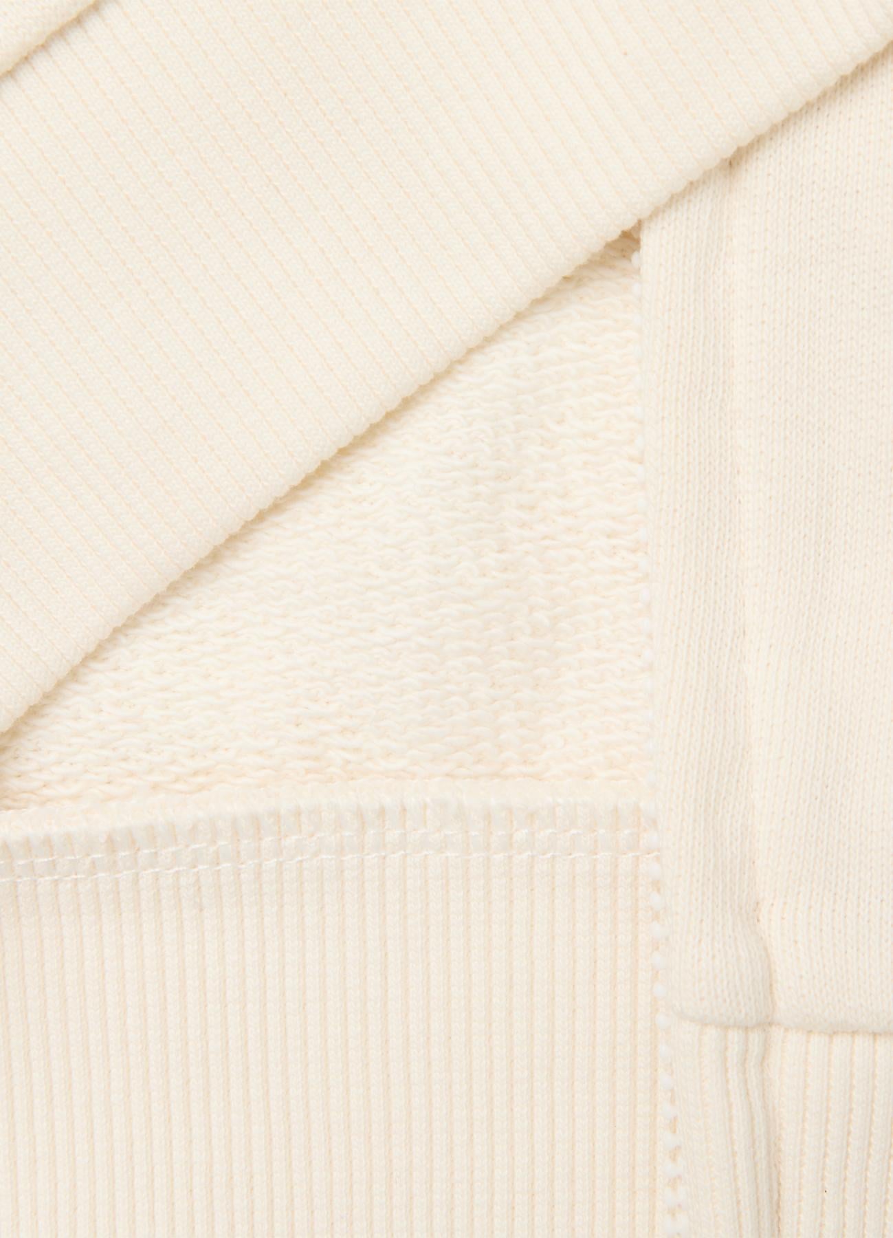 Kız Çocuk Krem Önü İşlemeli Ribanalı Boğazlı Fermuarlı Dik Yaka Sweatshirt