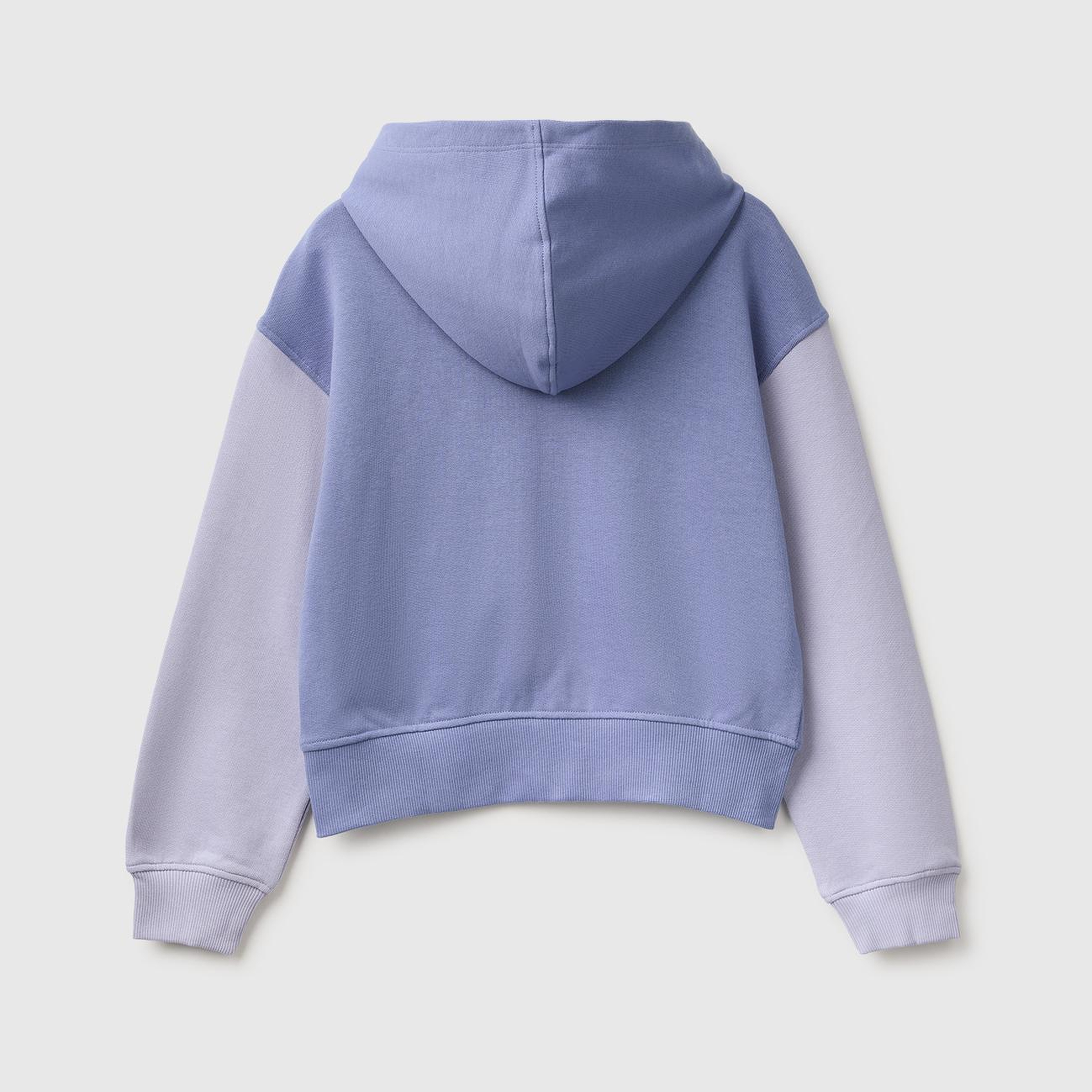 Kız Çocuk Lila Önü İşlemeli Ribanalı Cepli Kapüşonlu Fermuarlı Sweatshirt