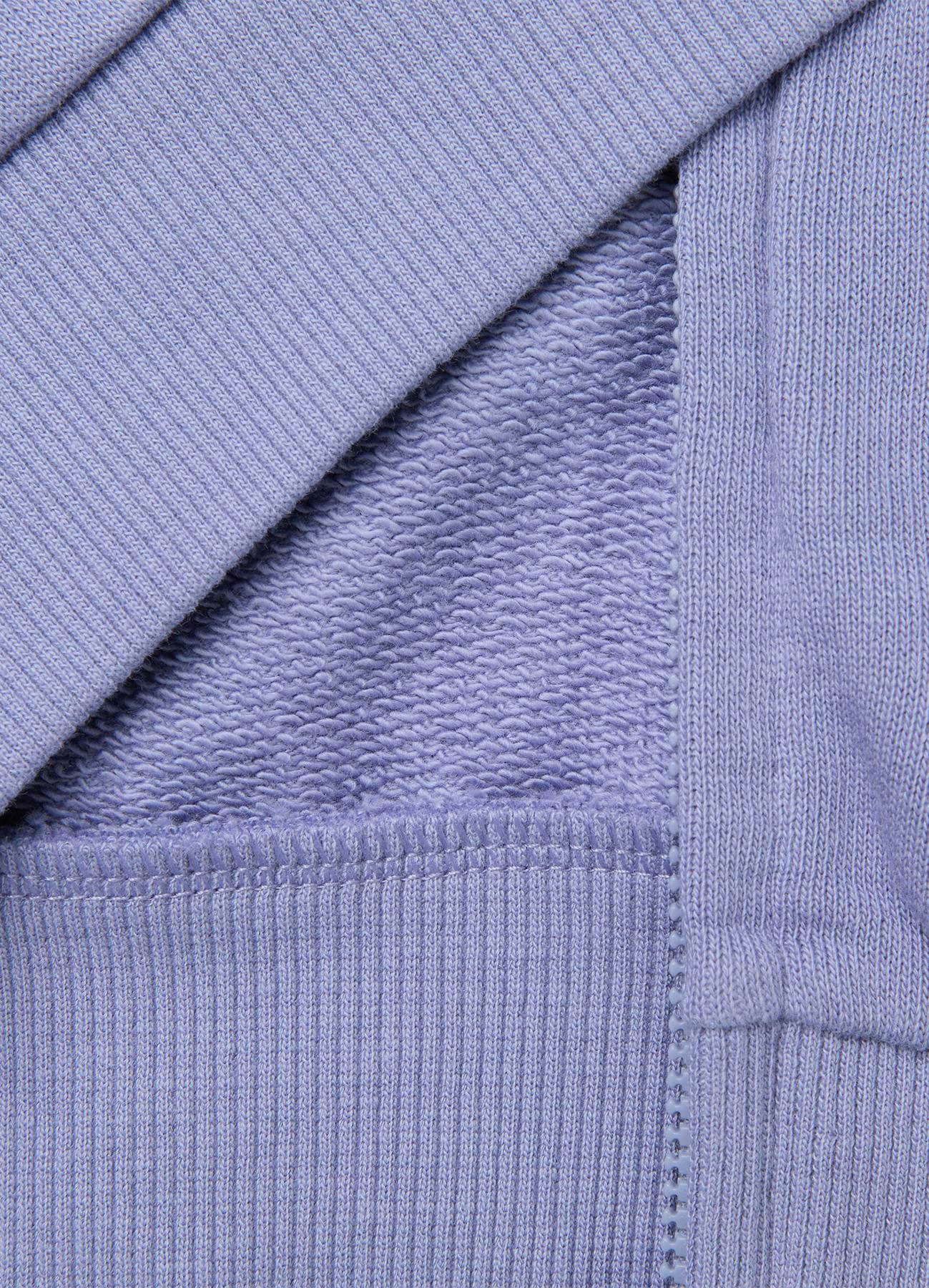 Kız Çocuk Mor Önü İşlemeli Ribanalı Boğazlı Fermuarlı Dik Yaka Sweatshirt