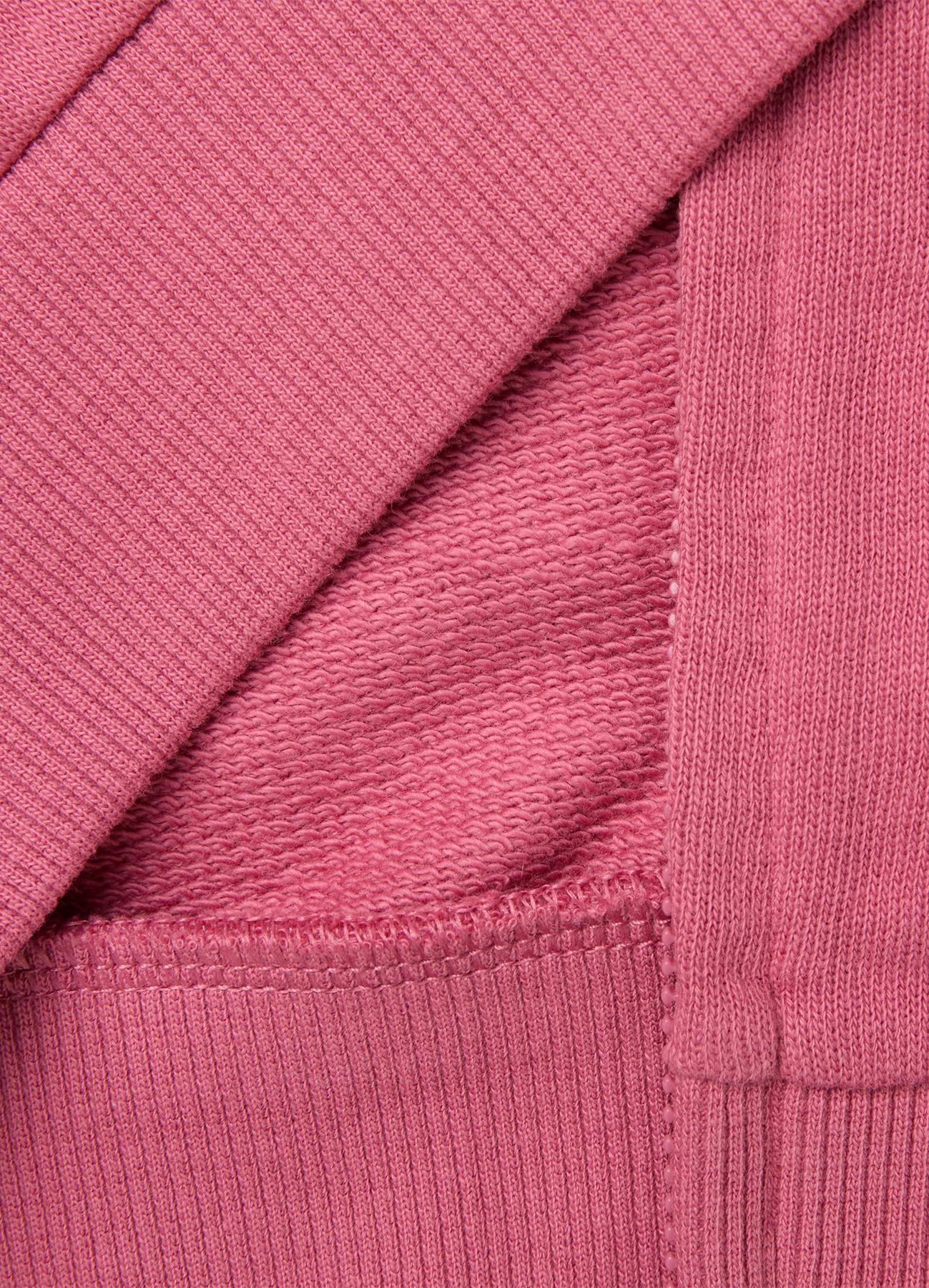 Kız Çocuk Fuşya Önü İşlemeli Ribanalı Boğazlı Fermuarlı Dik Yaka Sweatshirt