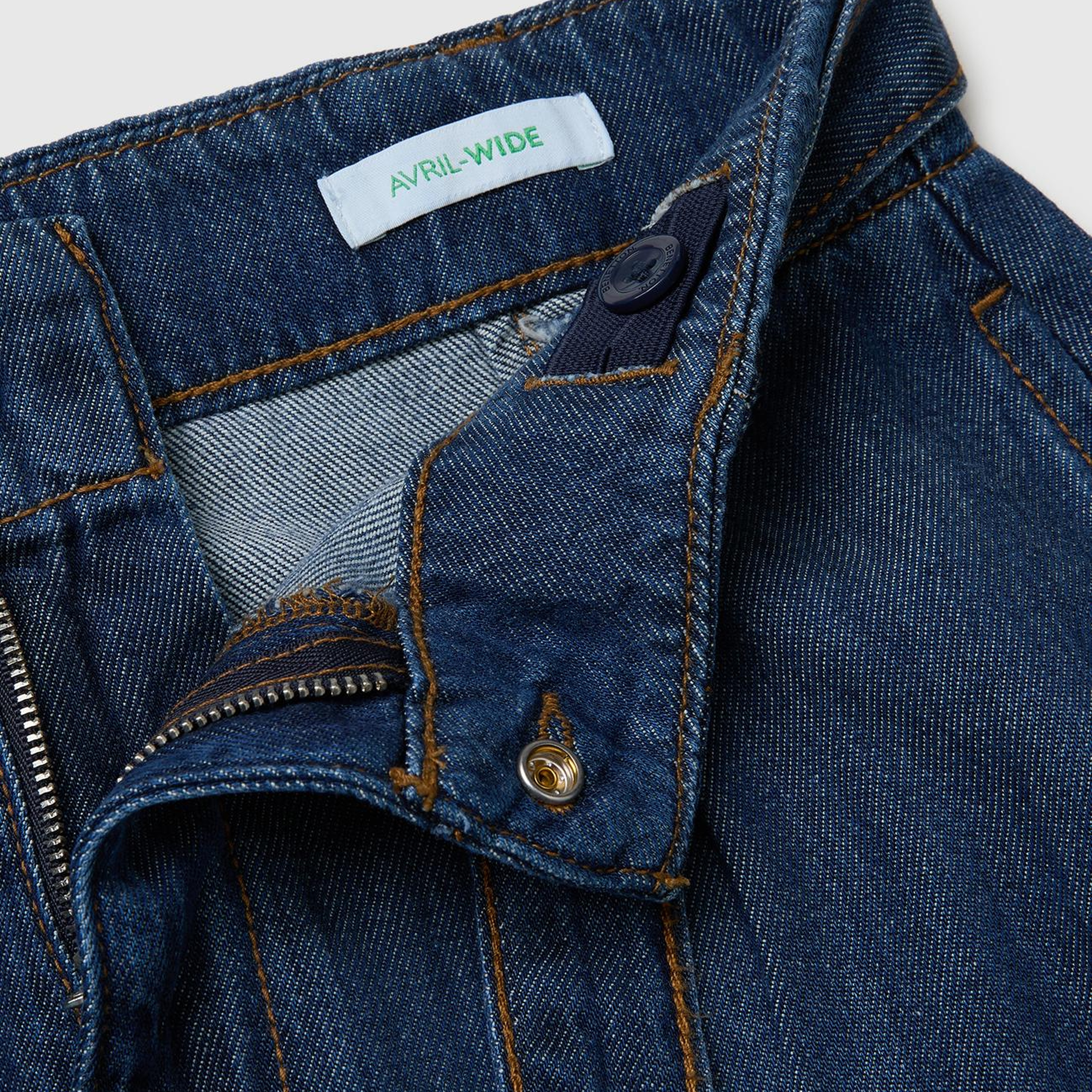 Kız Çocuk Koyu Denim Bol Paça Denim Kemerli Pantolon