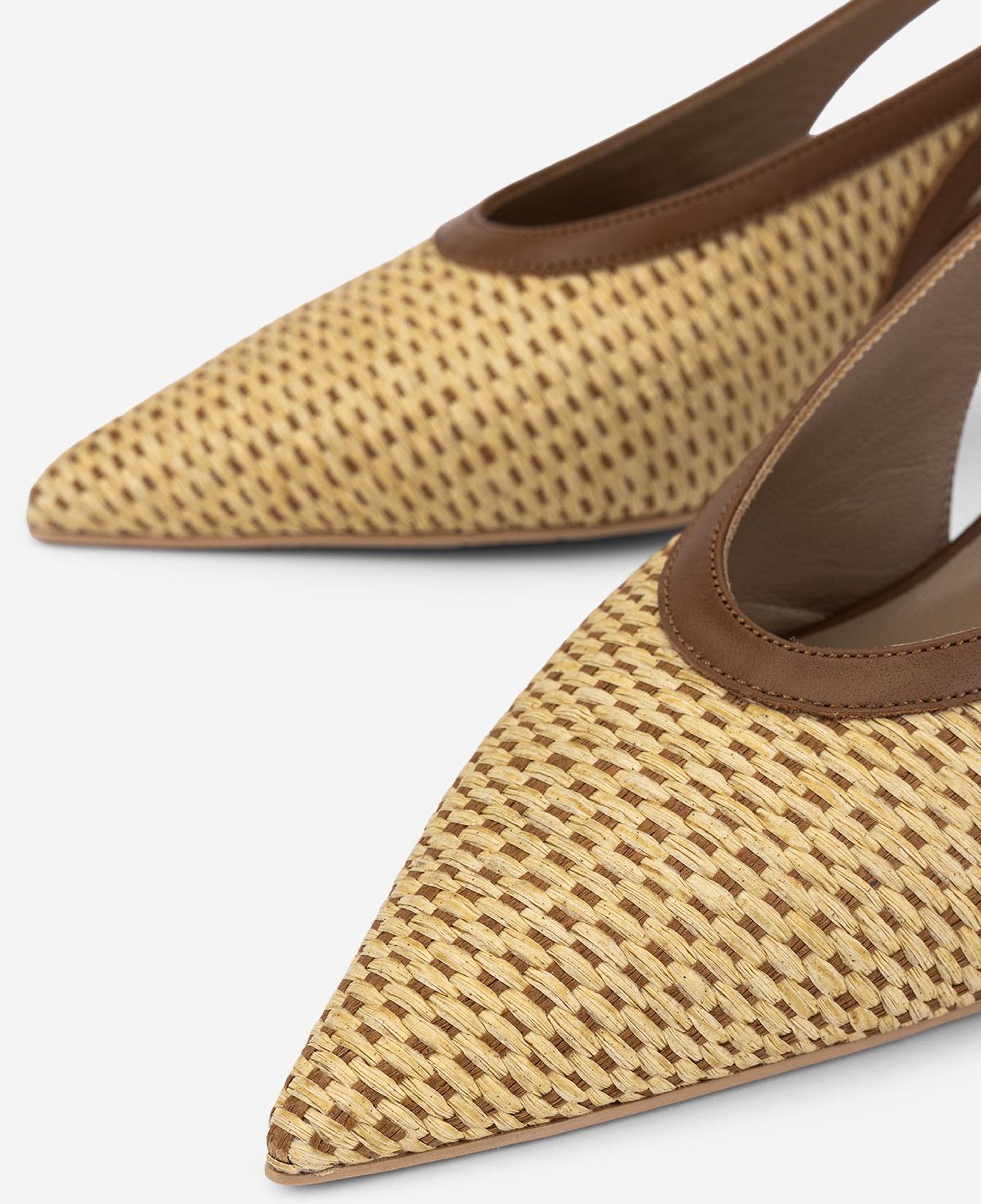 Valmenti Kadın Deri & Tekstil Taba Slingback Ayakkabı