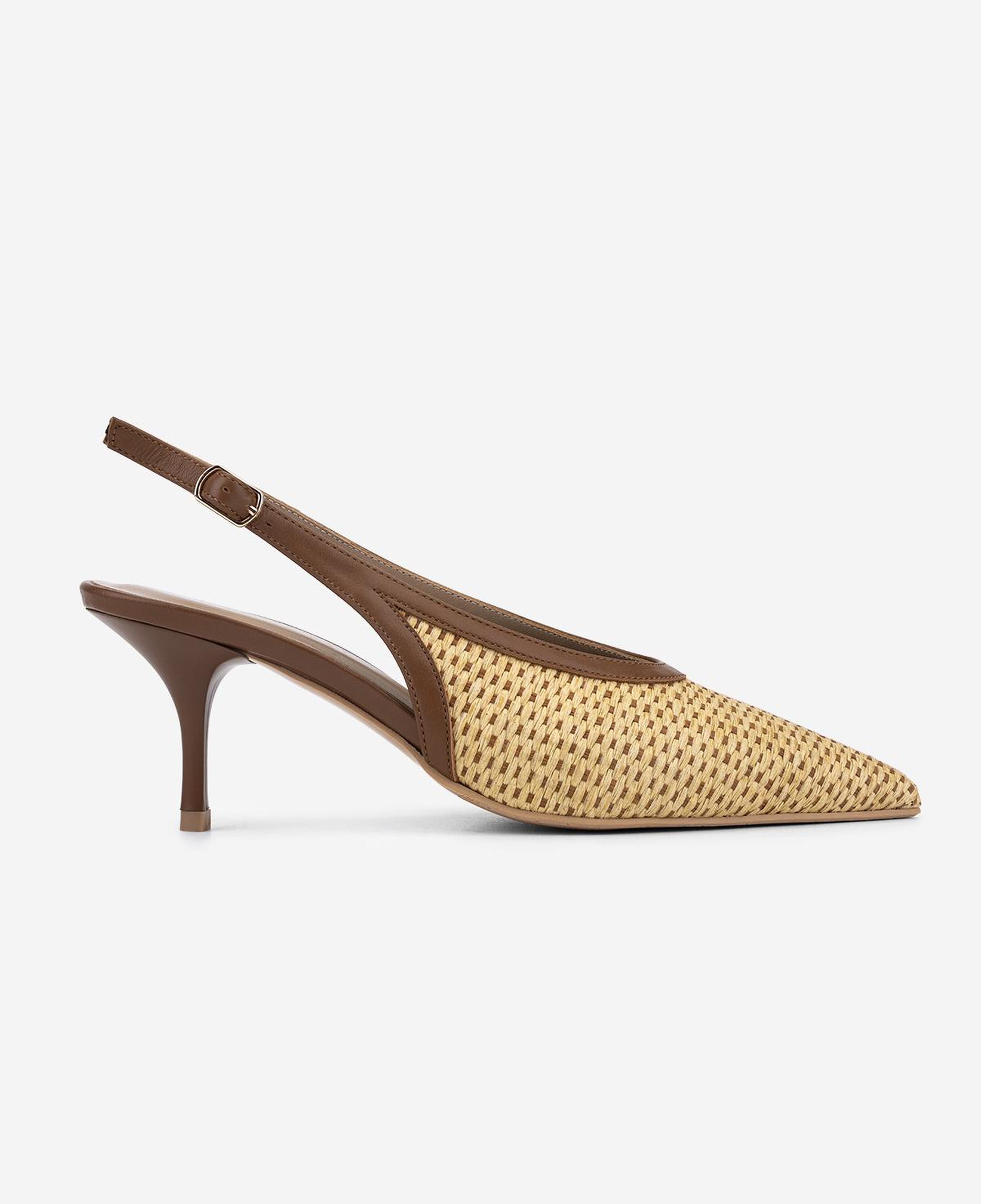 Valmenti Kadın Deri & Tekstil Taba Slingback Ayakkabı