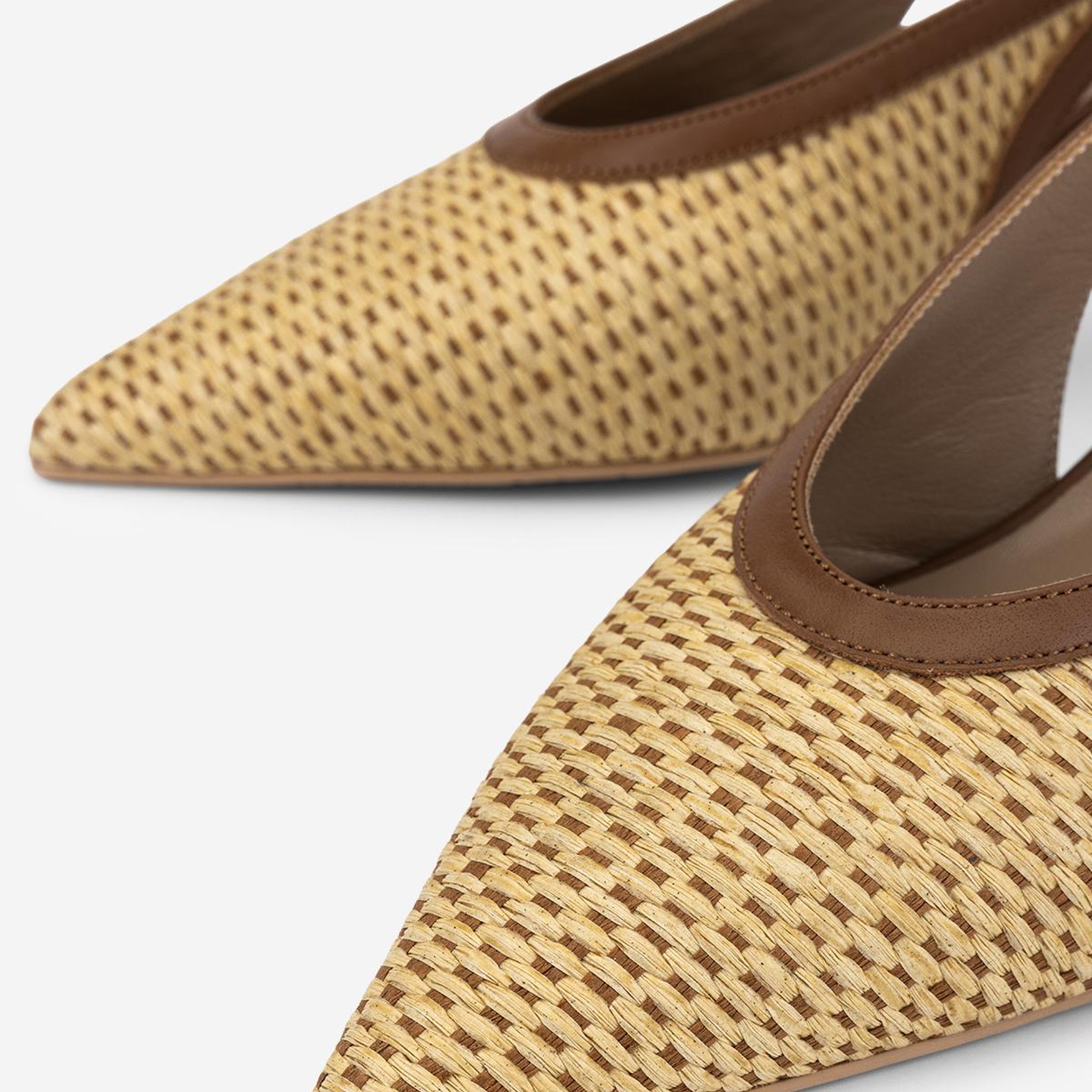 Valmenti Kadın Deri & Tekstil Taba Slingback Ayakkabı