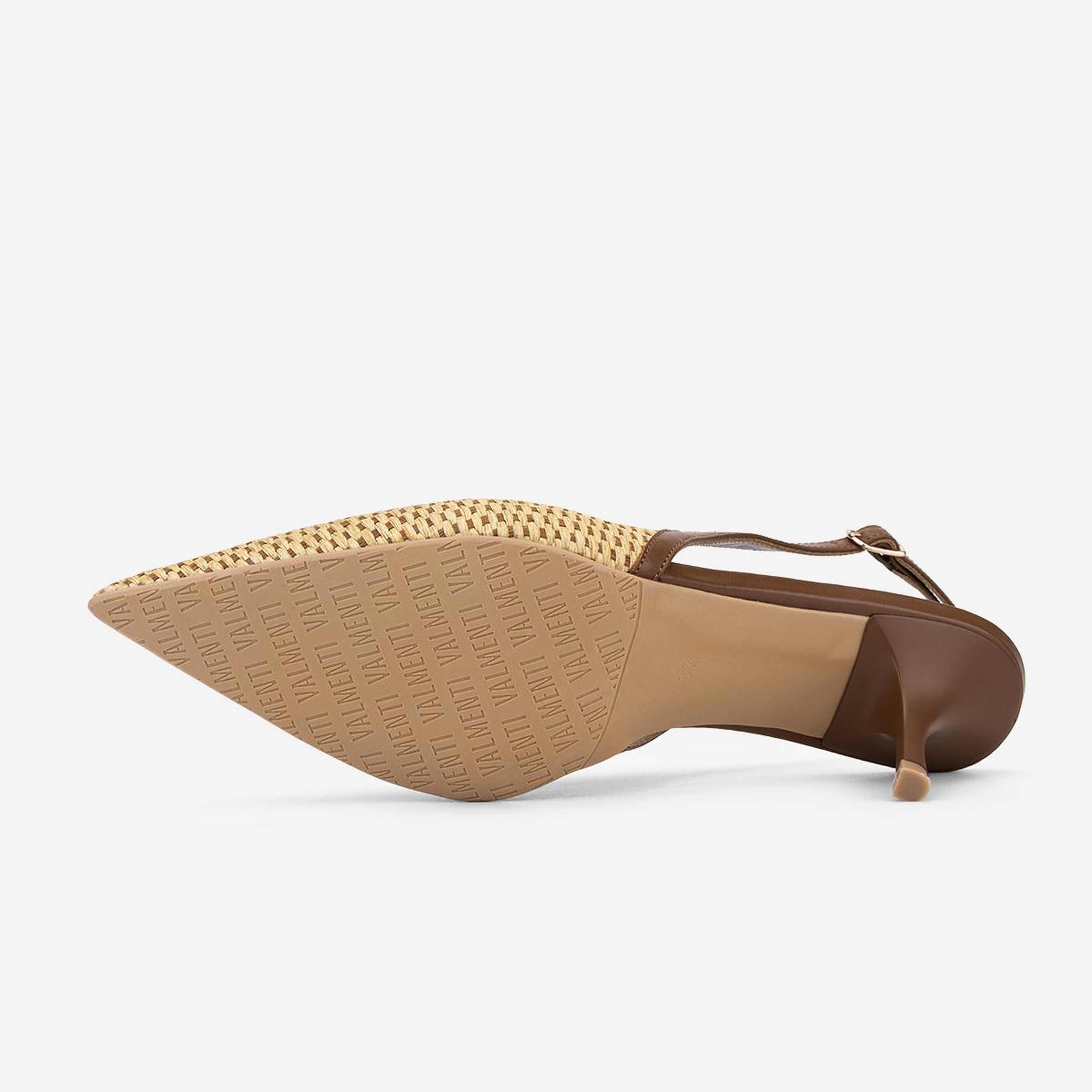Valmenti Kadın Deri & Tekstil Taba Slingback Ayakkabı