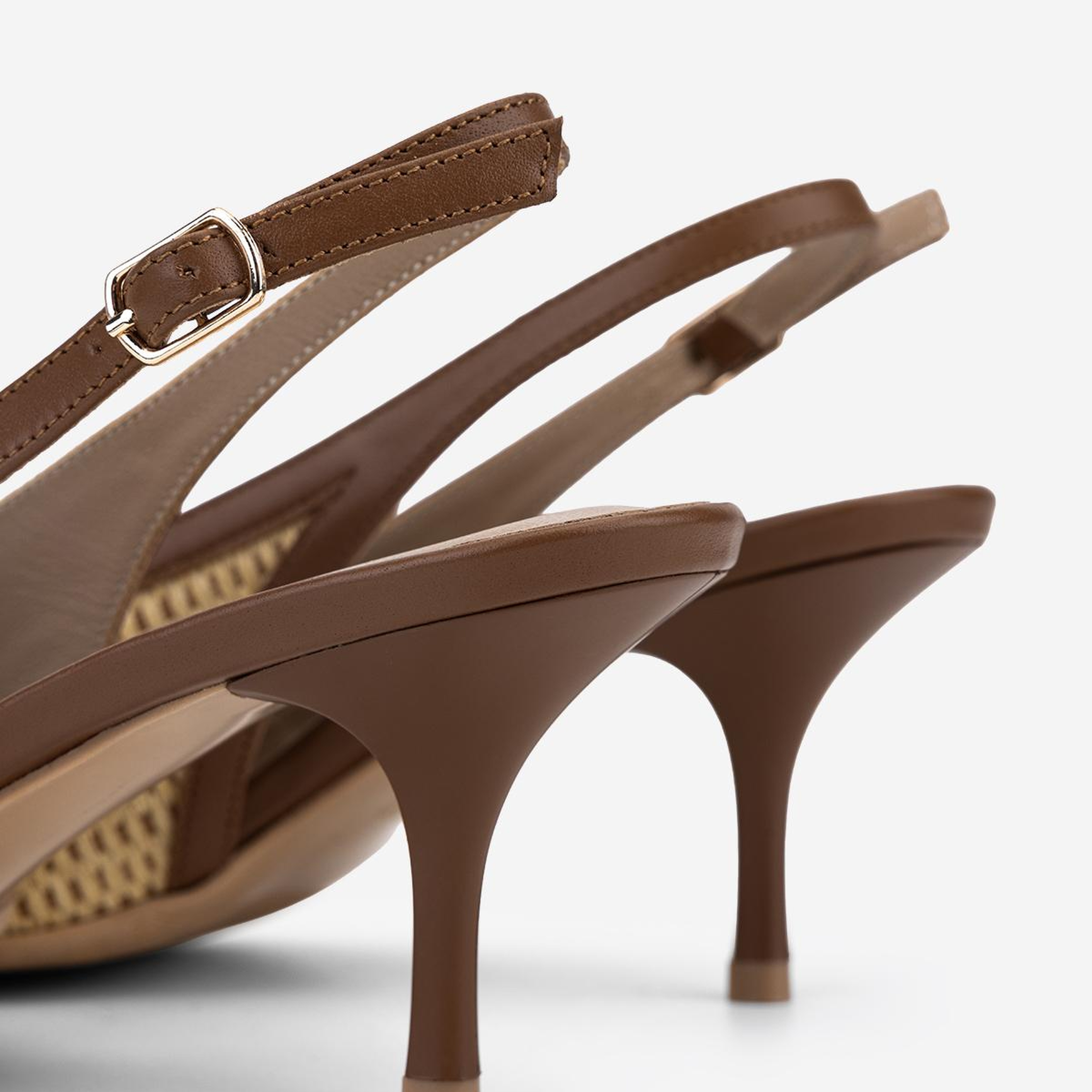 Valmenti Kadın Deri & Tekstil Taba Slingback Ayakkabı