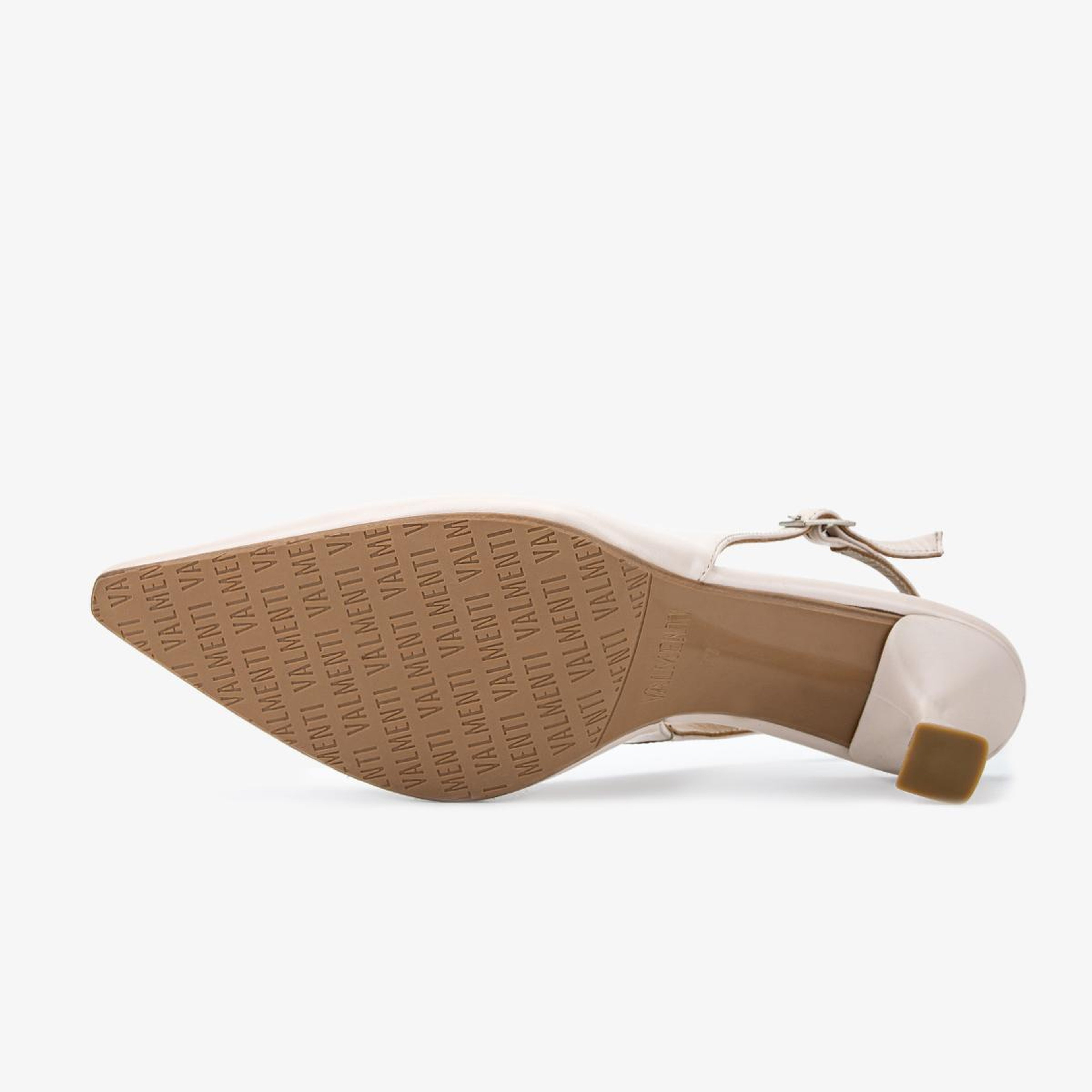 Valmenti Kadın Hakiki Deri Bej Slingback Ayakkabı