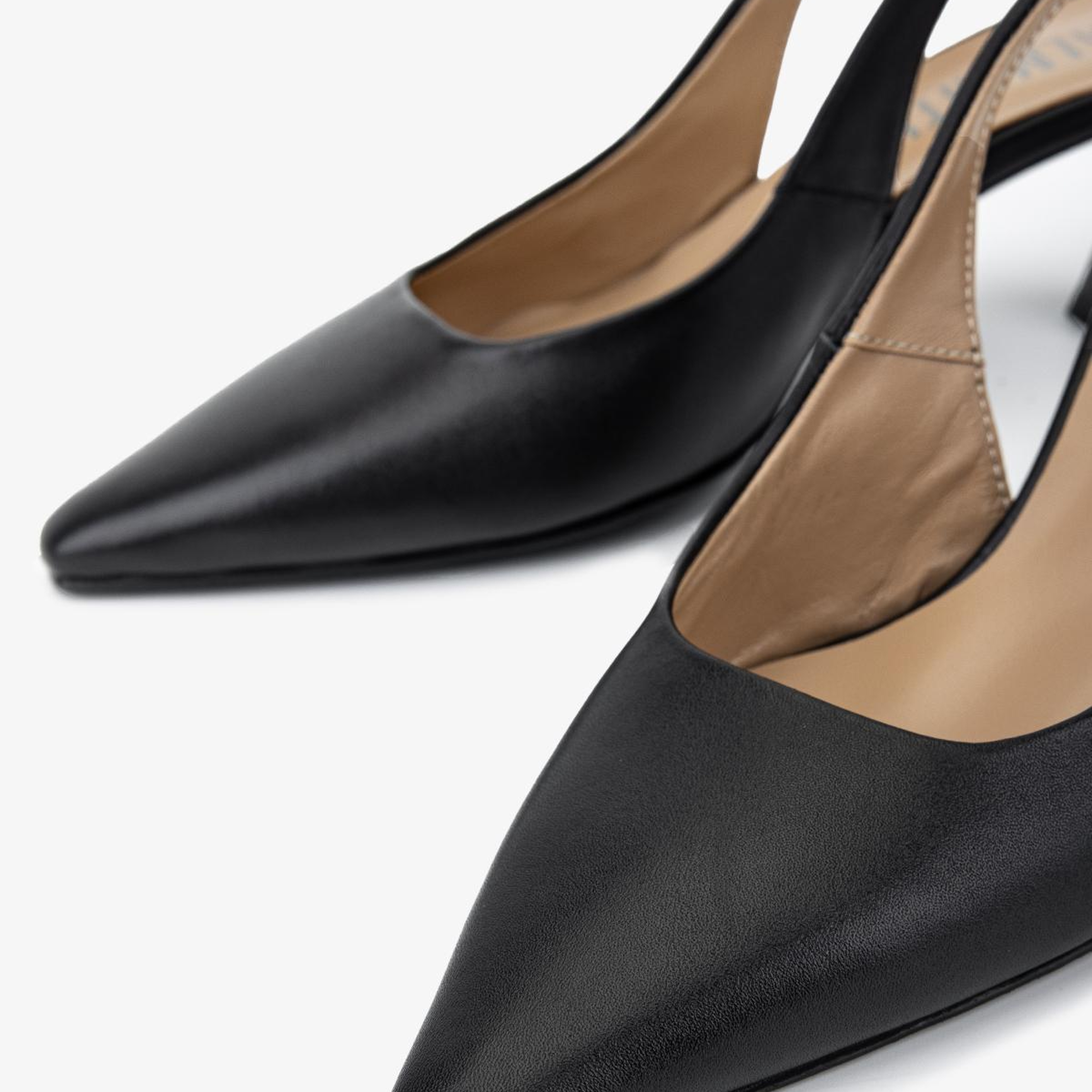 Valmenti Kadın Hakiki Deri Siyah Slingback Ayakkabı