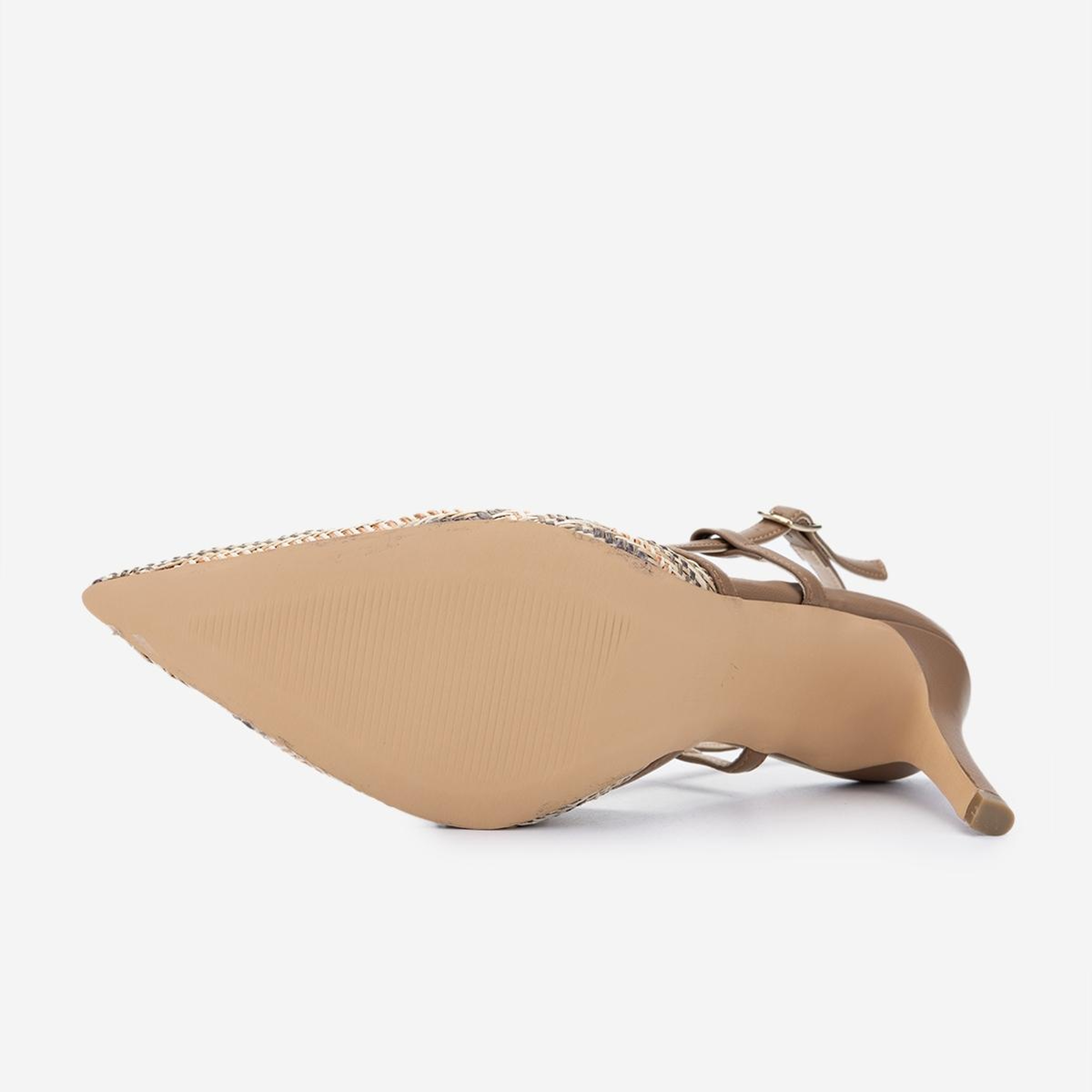 Valmenti Kadın Deri & Tekstil Taba Slingback Ayakkabı