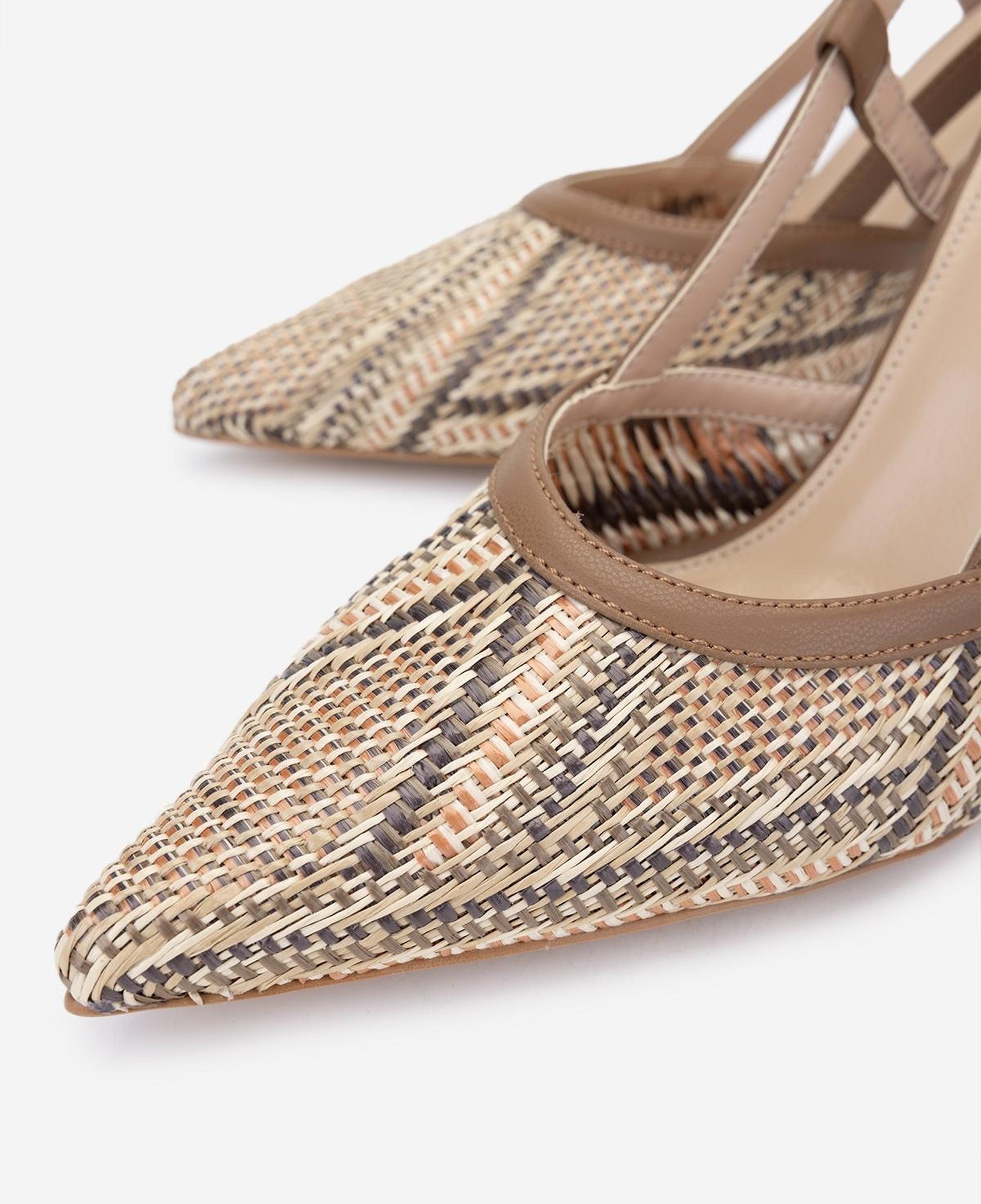 Valmenti Kadın Deri & Tekstil Taba Slingback Ayakkabı