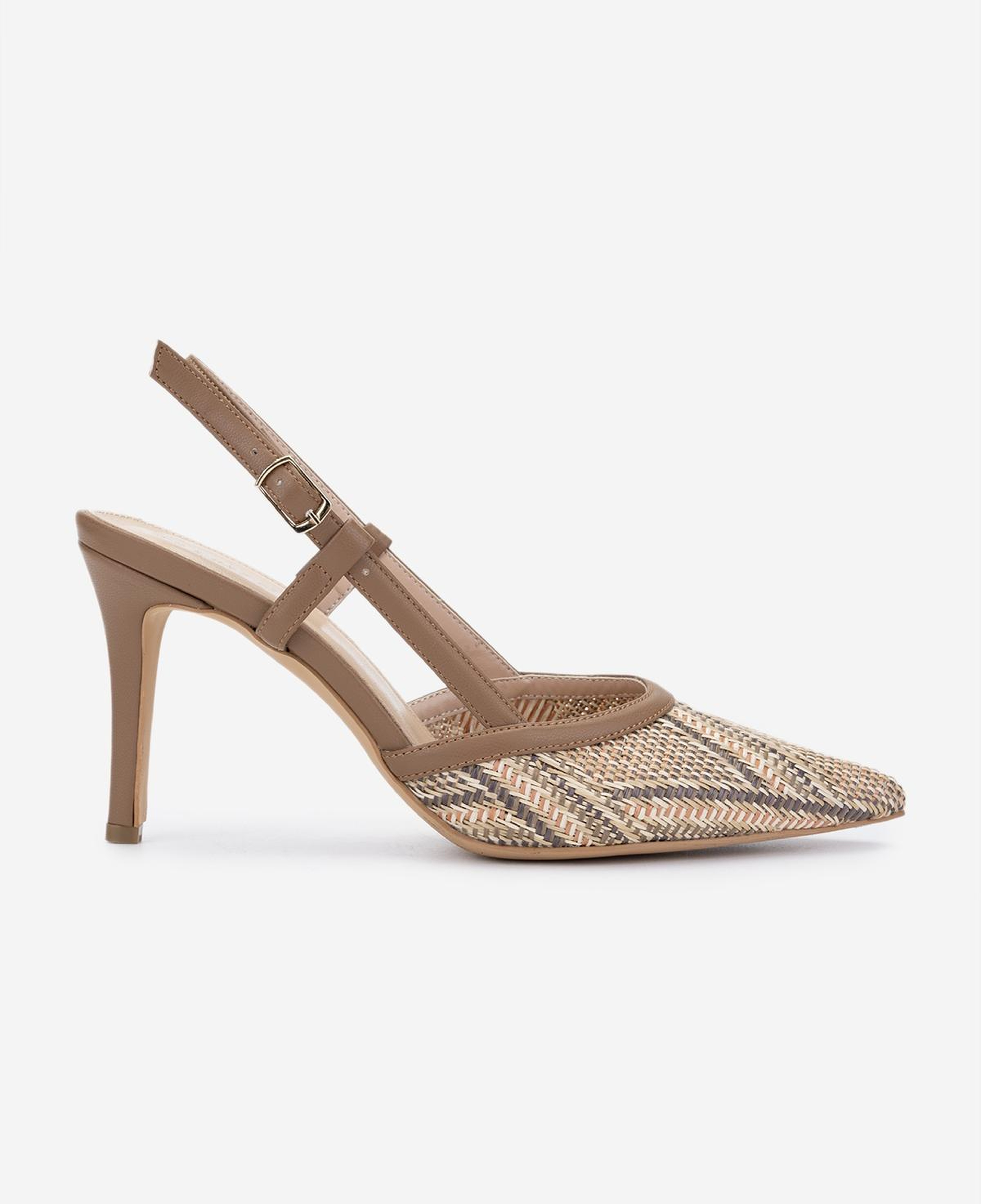 Valmenti Kadın Deri & Tekstil Taba Slingback Ayakkabı