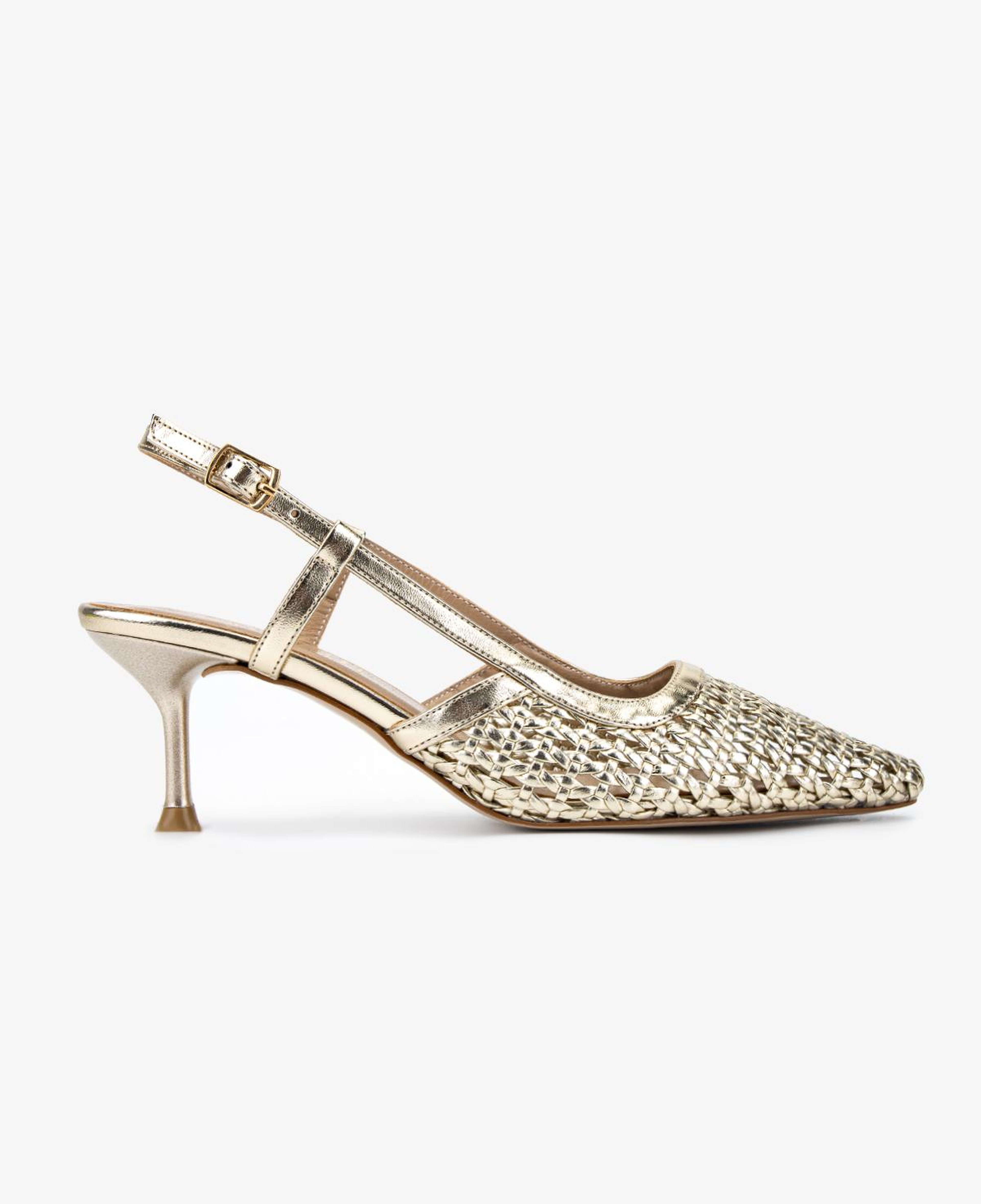 Valmenti Kadın Suni Deri Gold Slingback Ayakkabı