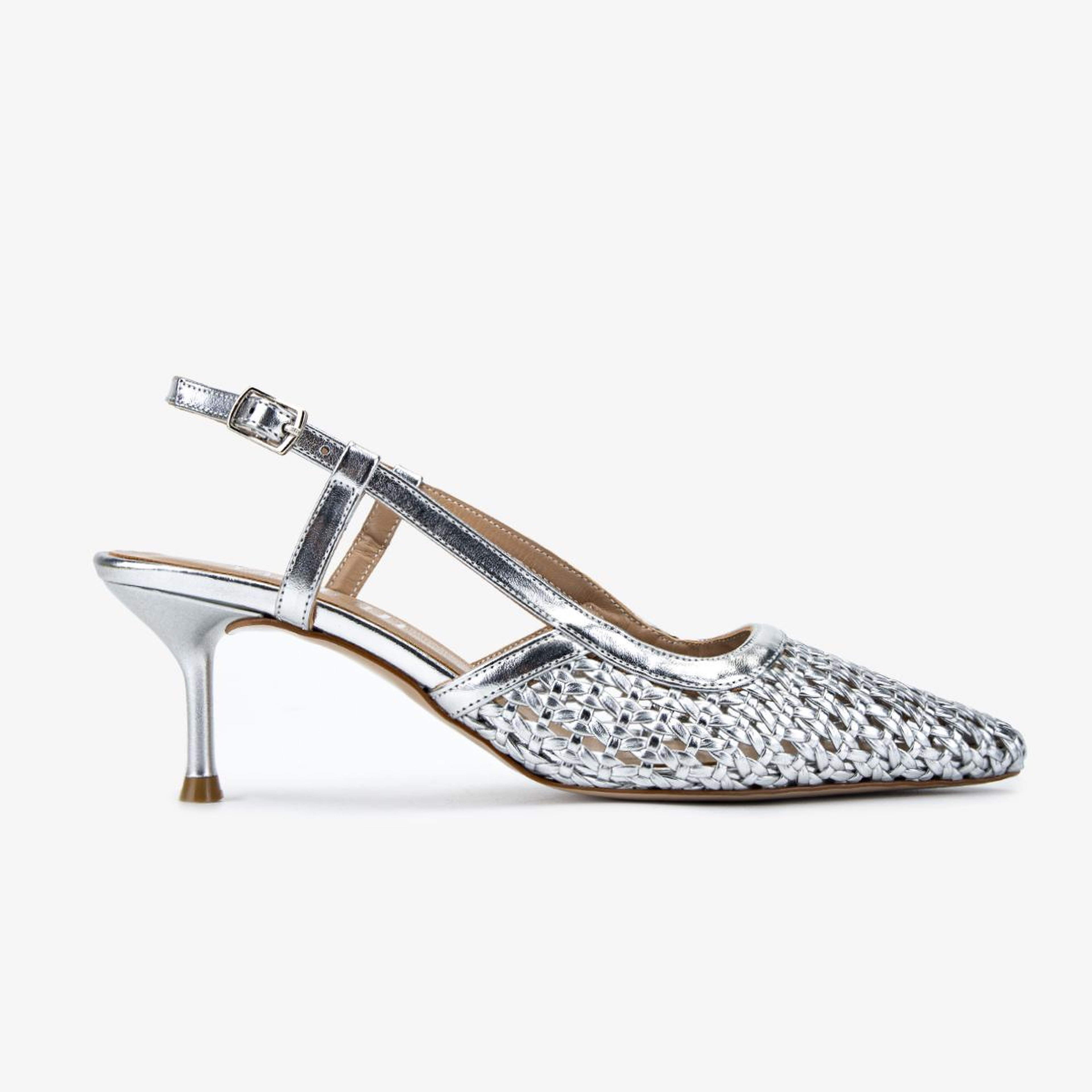 Valmenti Kadın Suni Deri Gri Slingback Ayakkabı