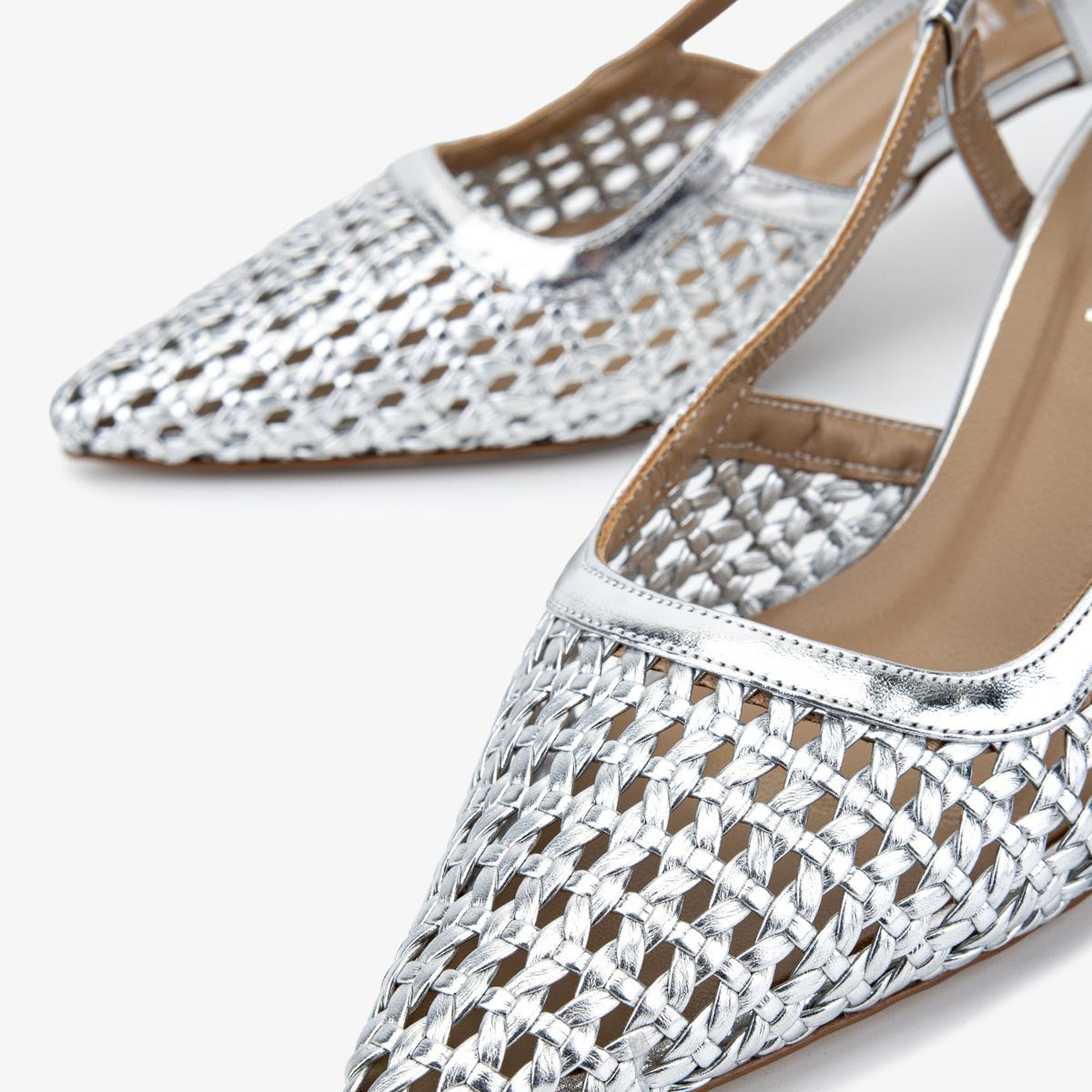 Valmenti Kadın Suni Deri Gri Slingback Ayakkabı