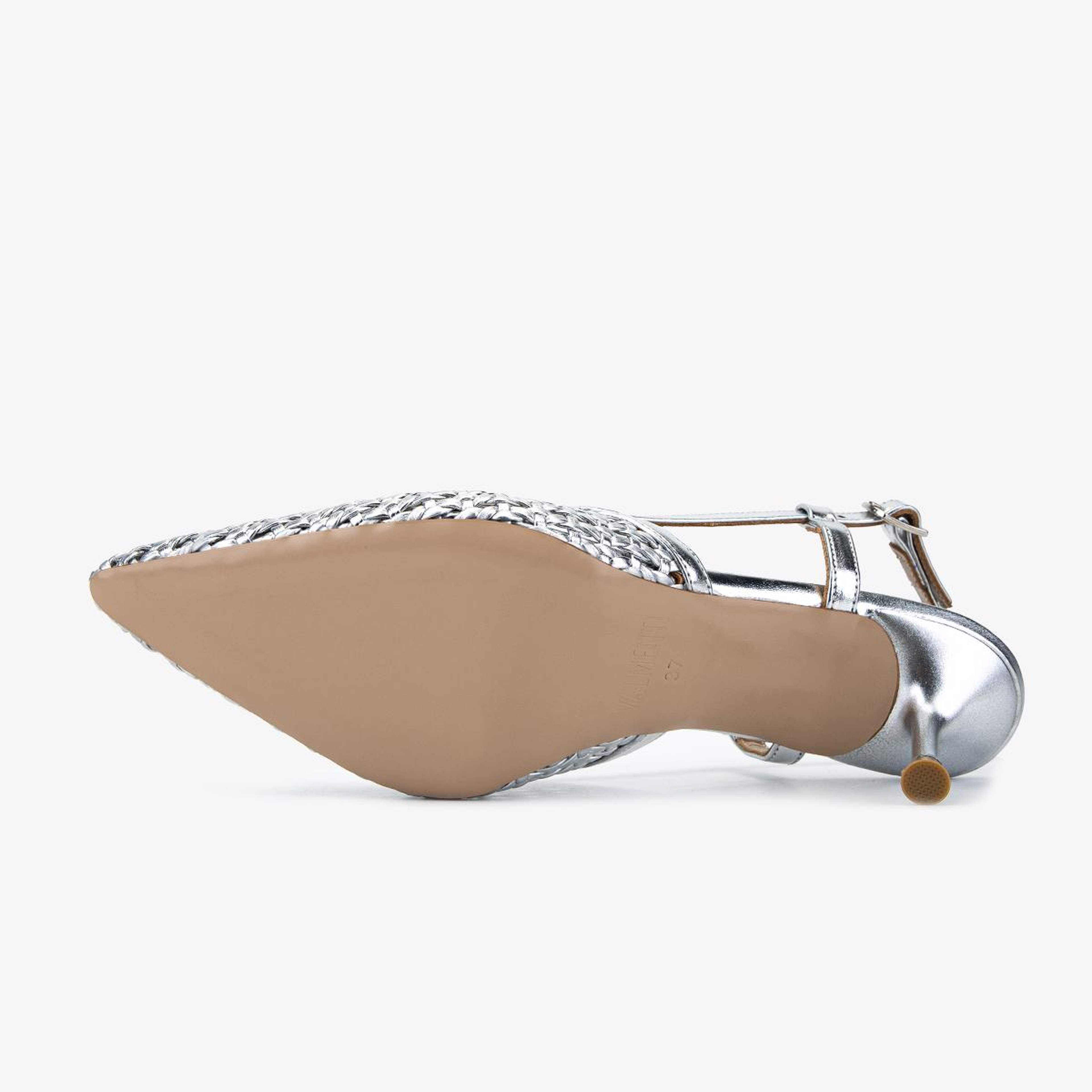 Valmenti Kadın Suni Deri Gri Slingback Ayakkabı