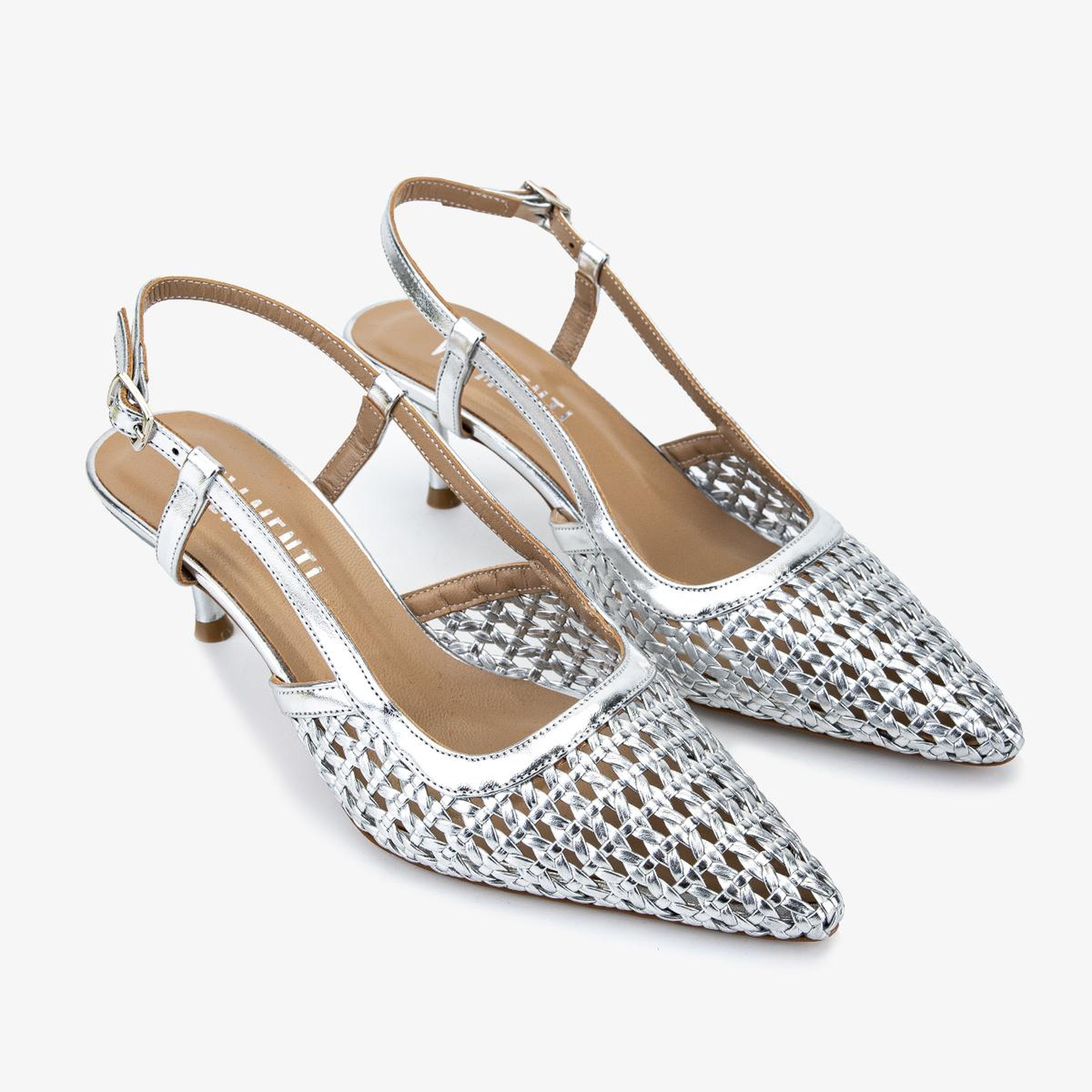 Valmenti Kadın Suni Deri Gri Slingback Ayakkabı