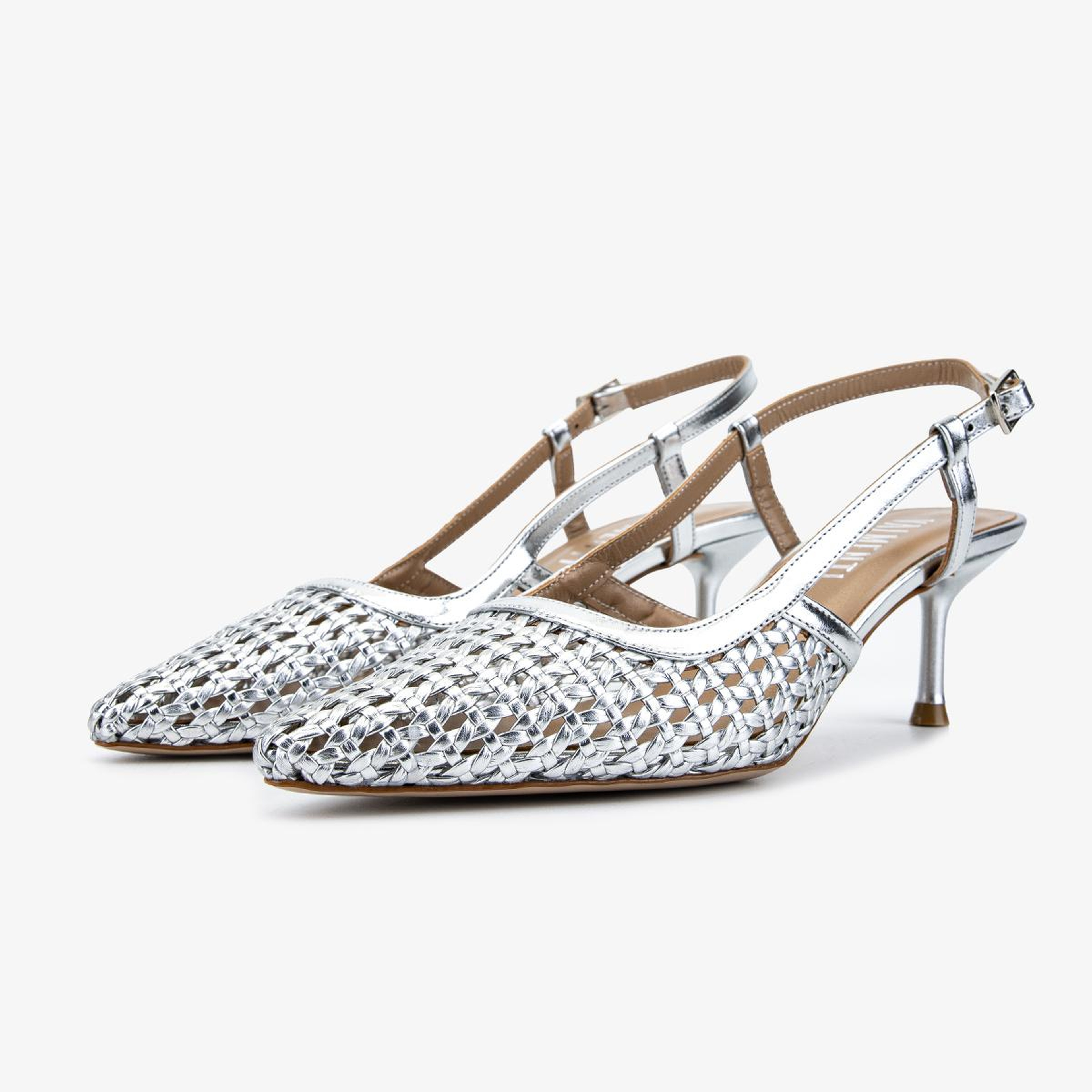 Valmenti Kadın Suni Deri Gri Slingback Ayakkabı