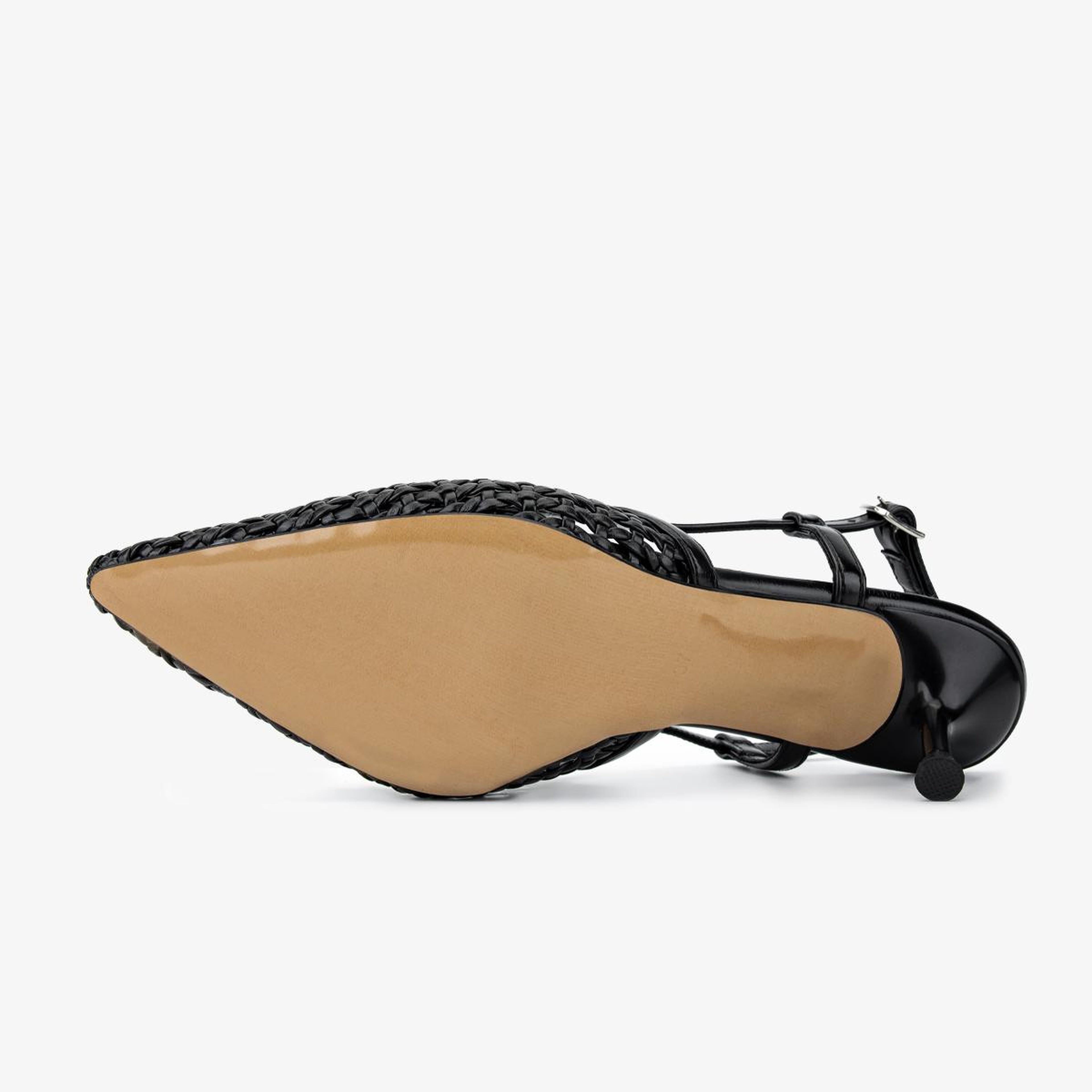 Valmenti Kadın Suni Deri Siyah Slingback Ayakkabı