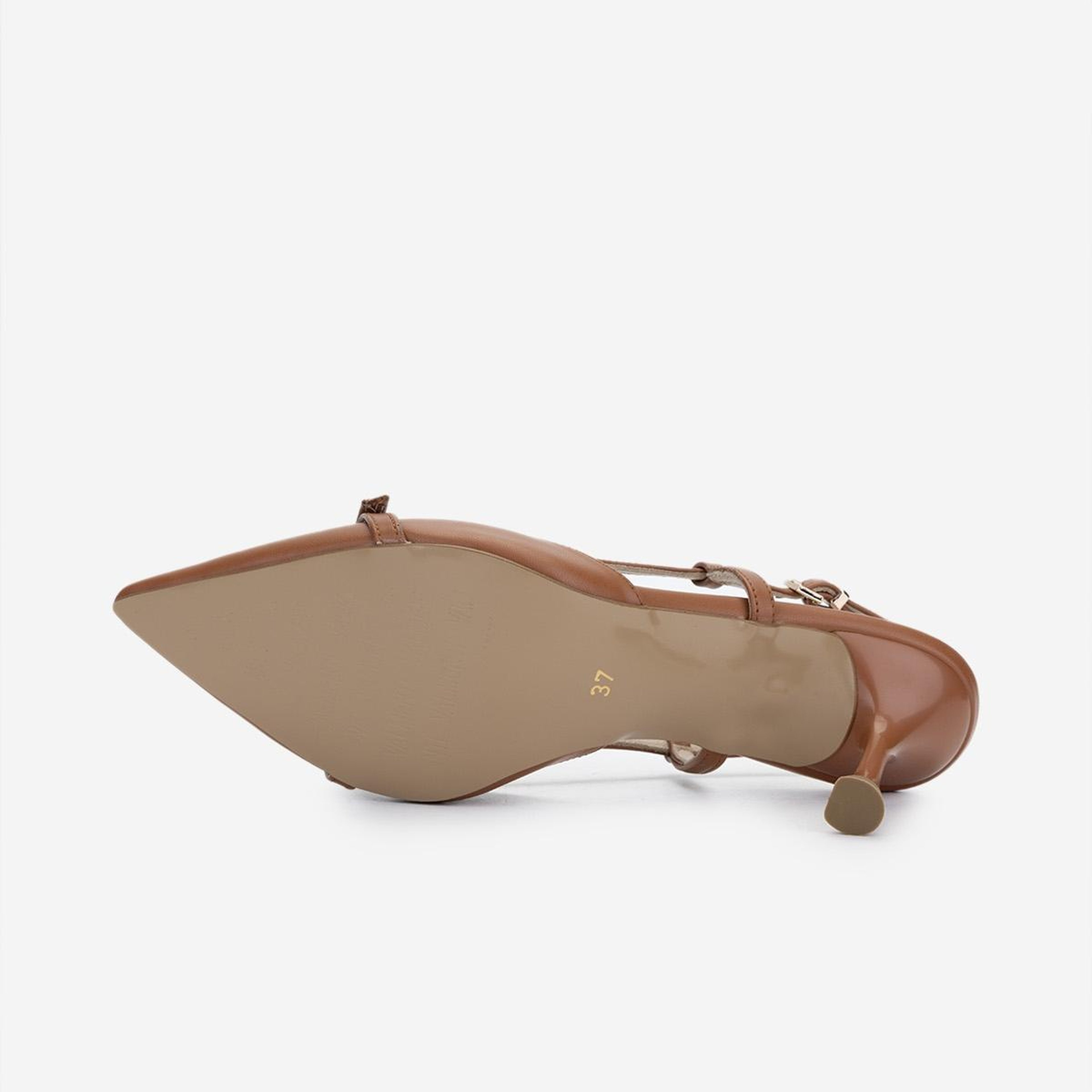 Valmenti Kadın Suni Deri Taba Slingback Ayakkabı