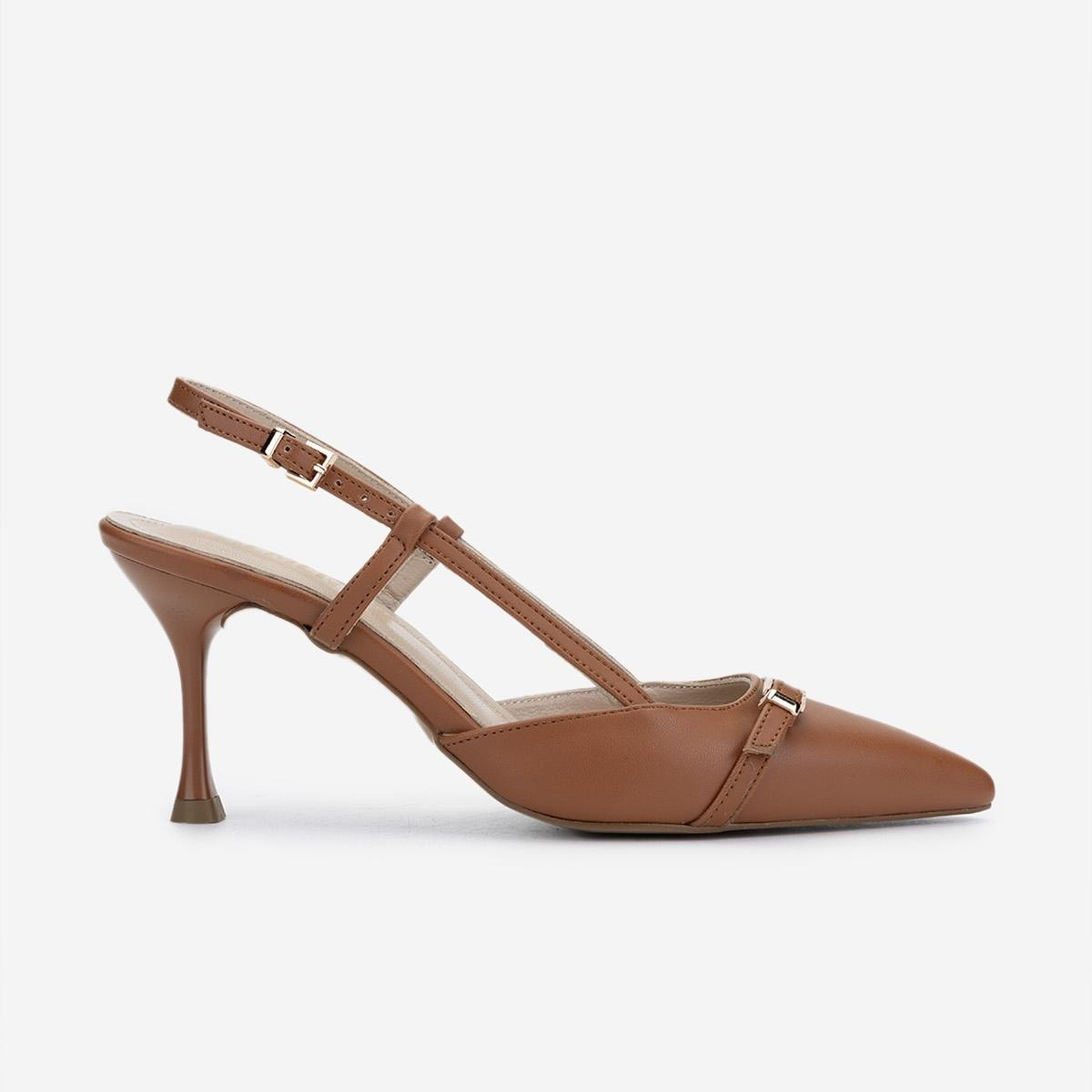Valmenti Kadın Suni Deri Taba Slingback Ayakkabı