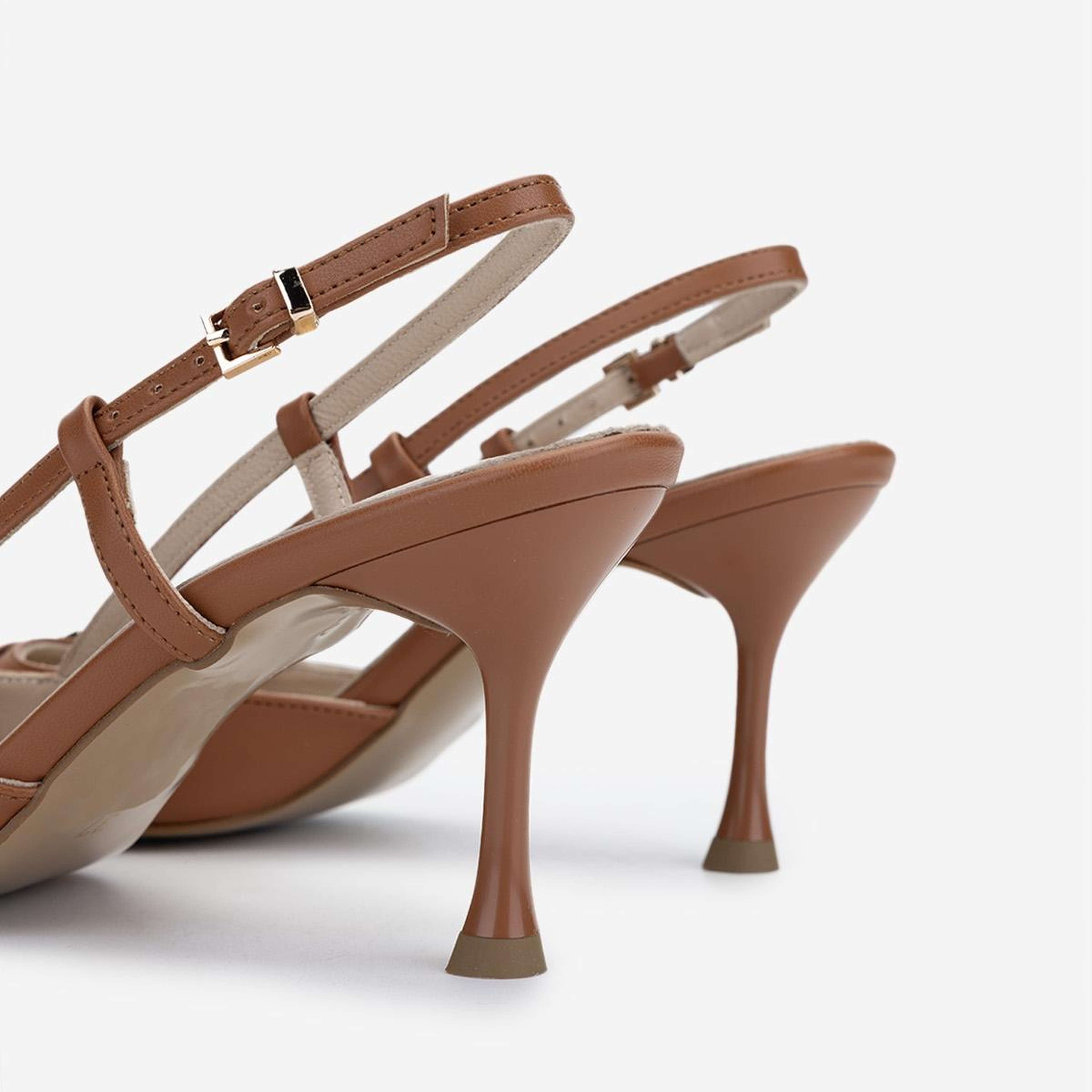 Valmenti Kadın Suni Deri Taba Slingback Ayakkabı