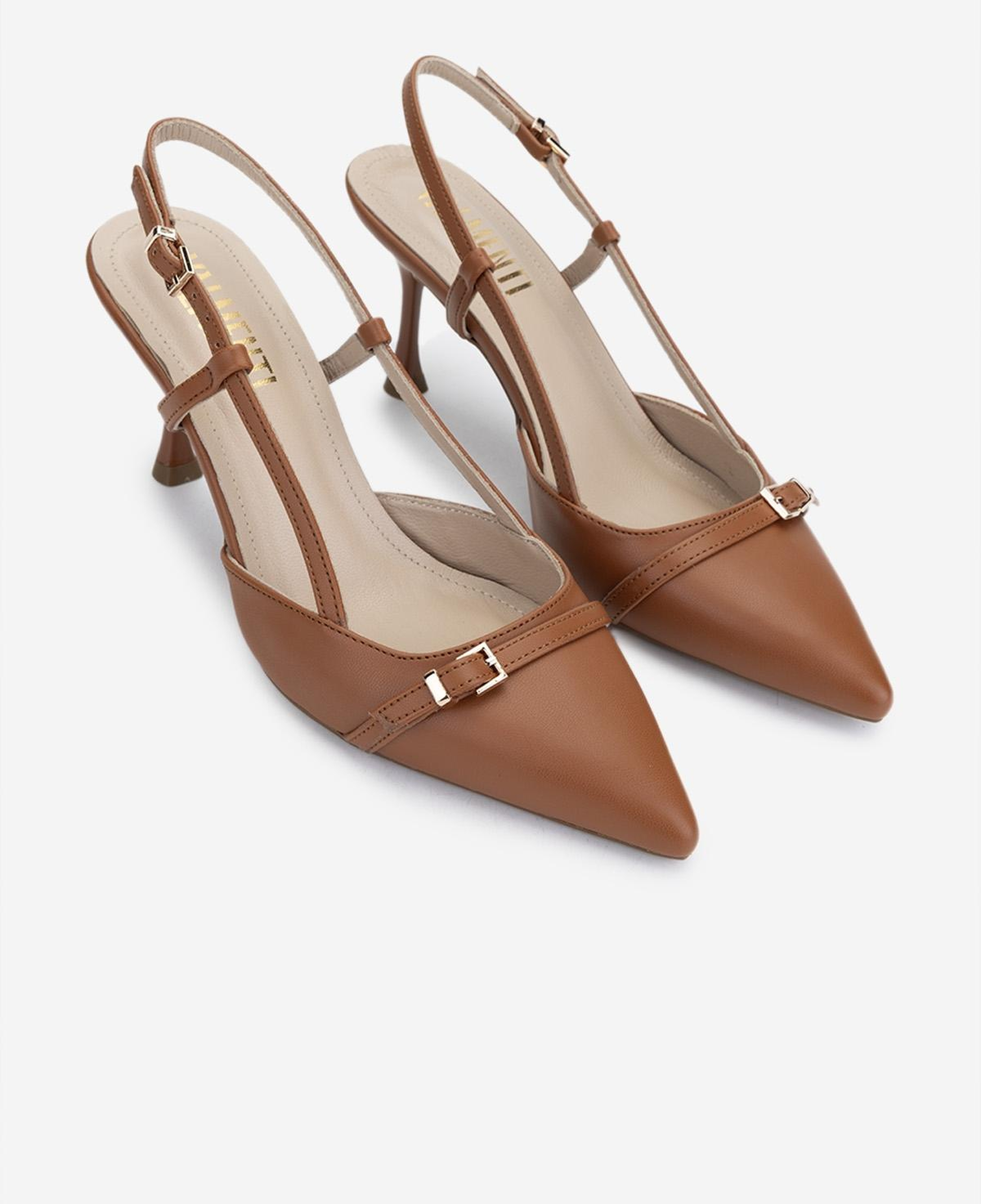 Valmenti Kadın Suni Deri Taba Slingback Ayakkabı