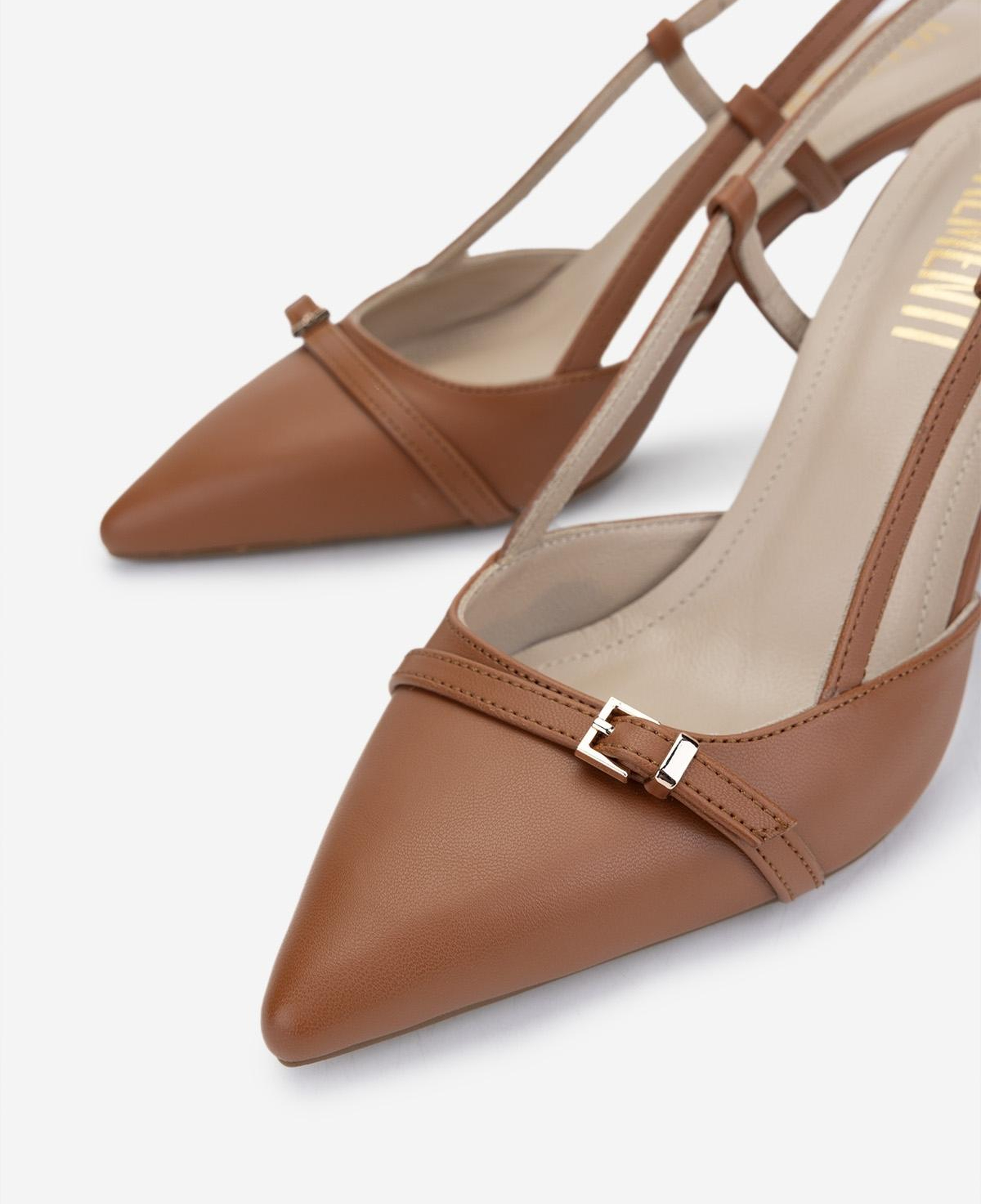 Valmenti Kadın Suni Deri Taba Slingback Ayakkabı