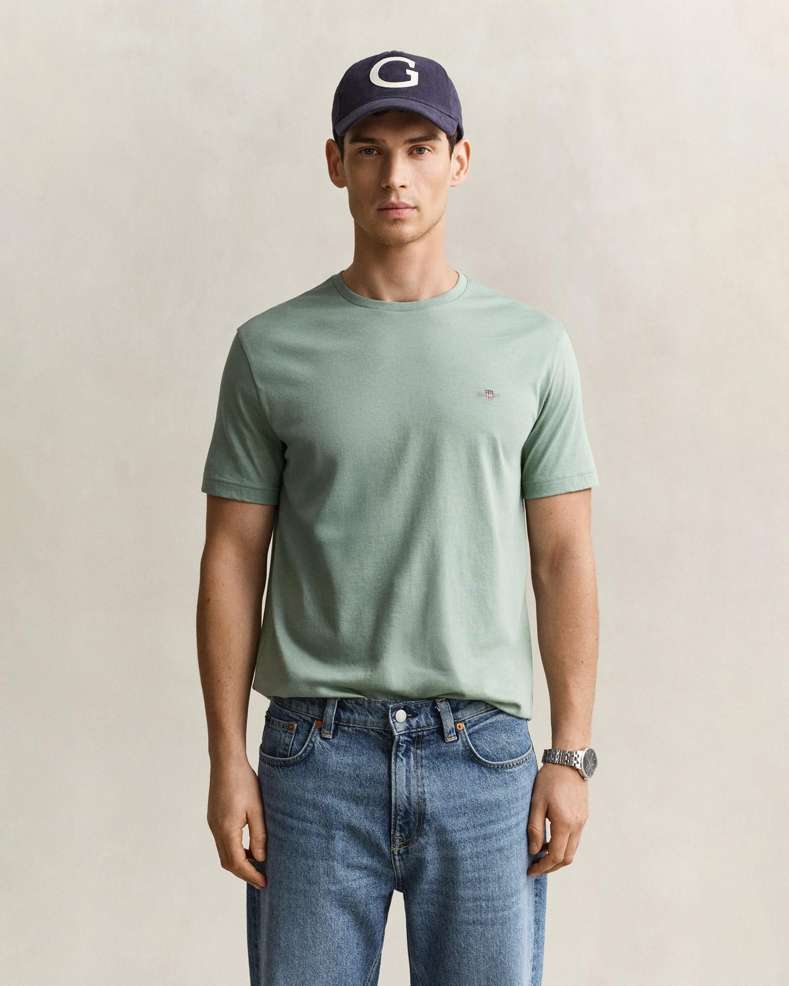 GANT Erkek Yeşil Regular Fit T-Shirt