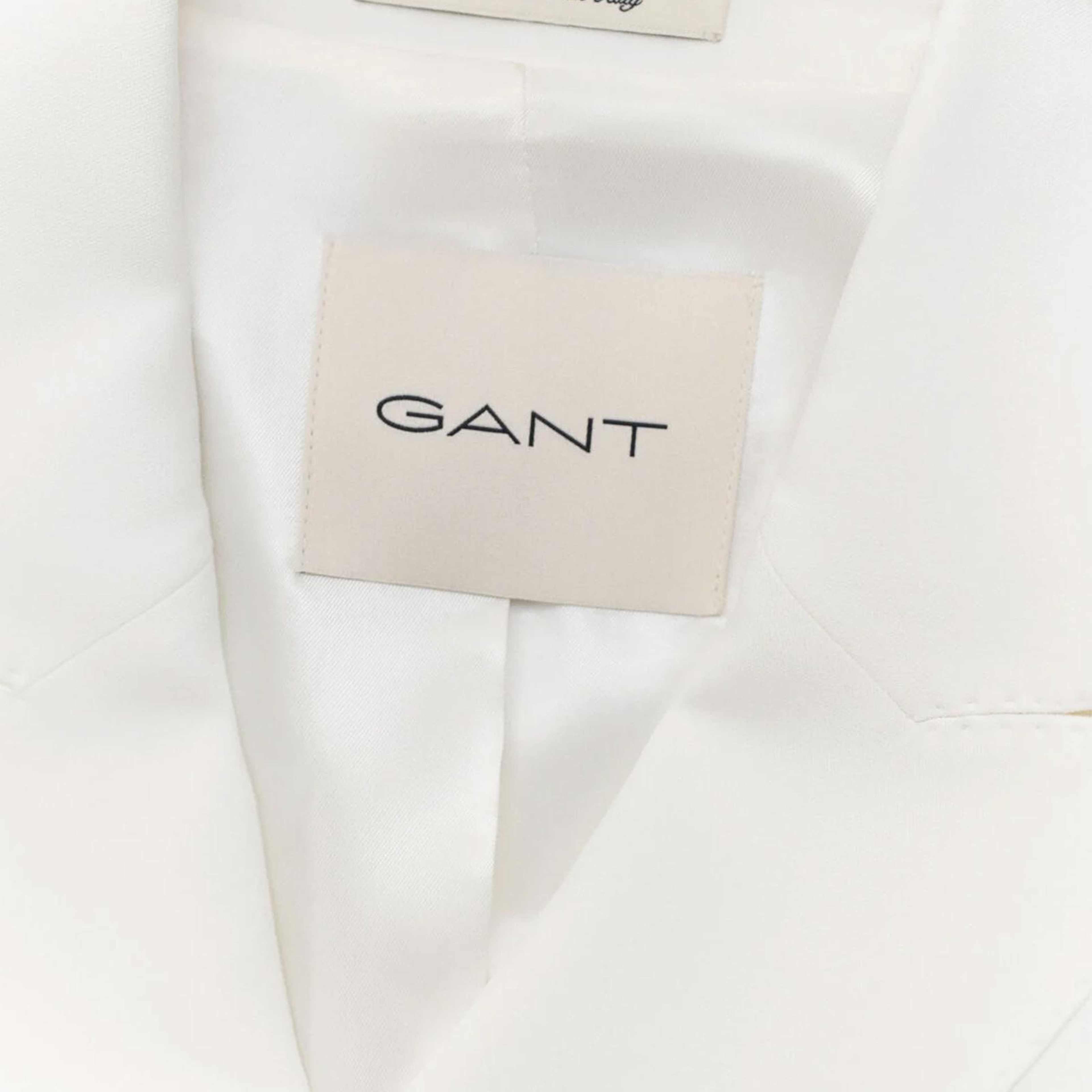 GANT Kadın Beyaz Kruvaze Yaka Regular Fit Blazer