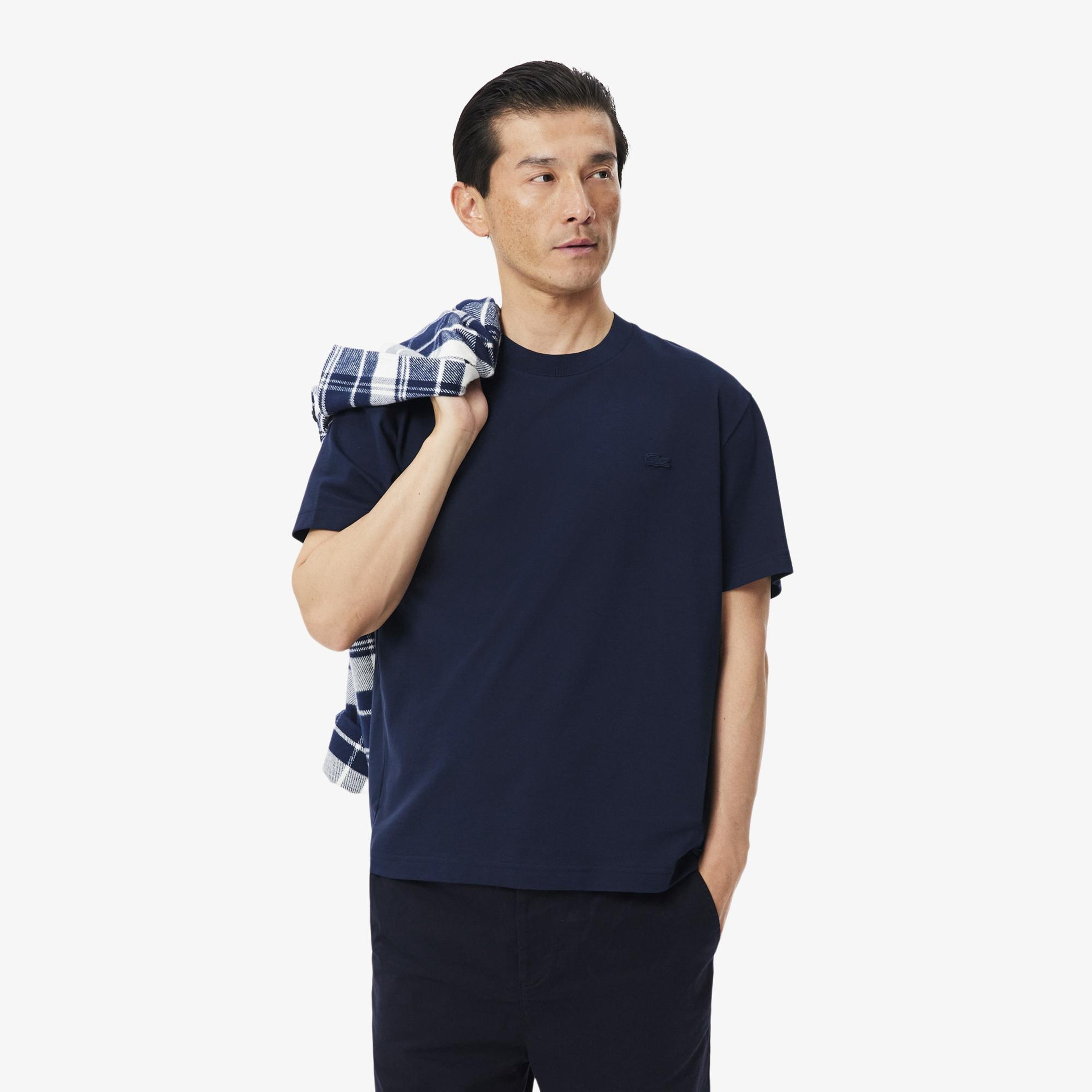 Erkek Classic Fit Bisiklet Yaka Lacivert T-Shirt