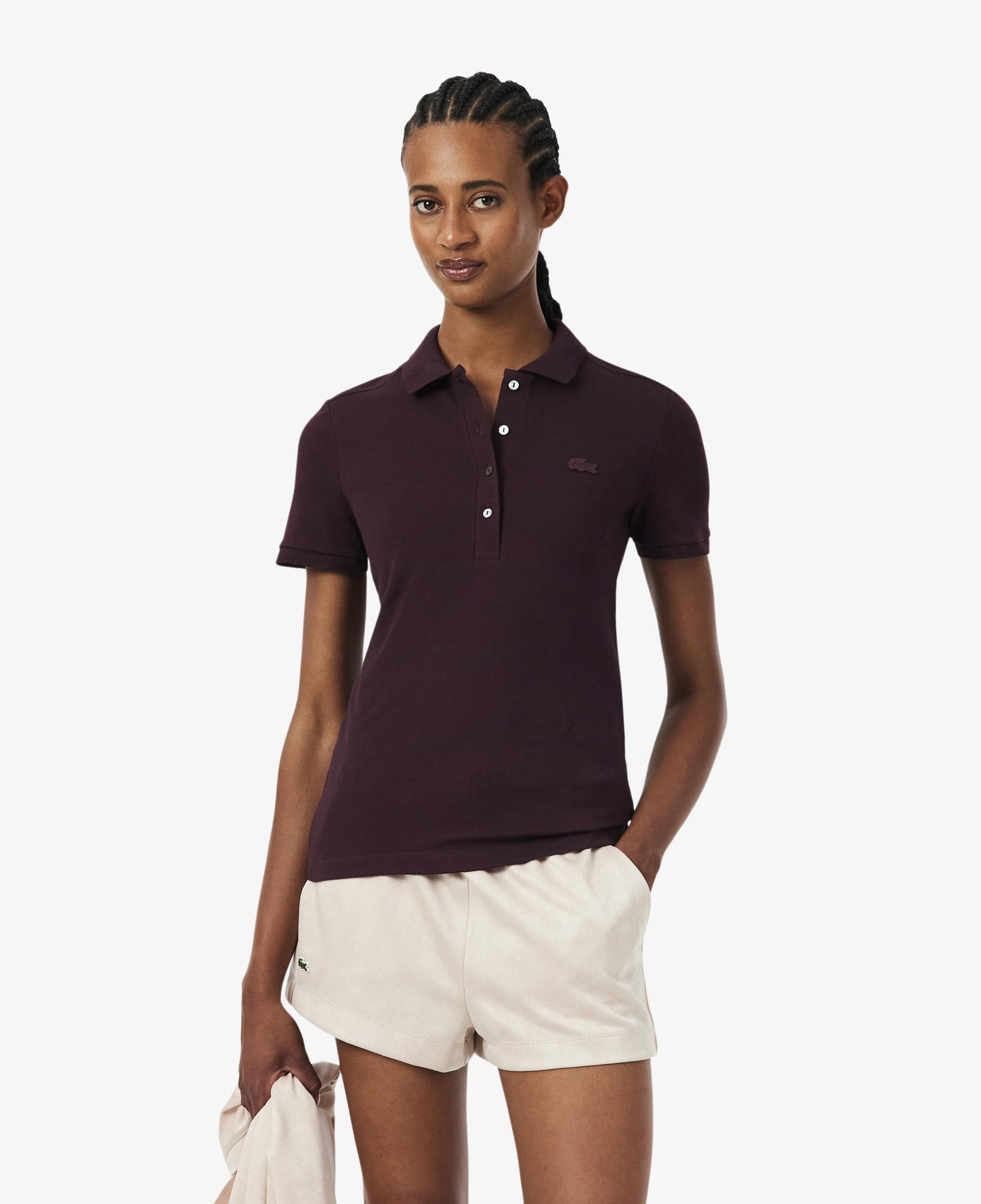 L.12.D Kadın Slim Fit Bordo Polo