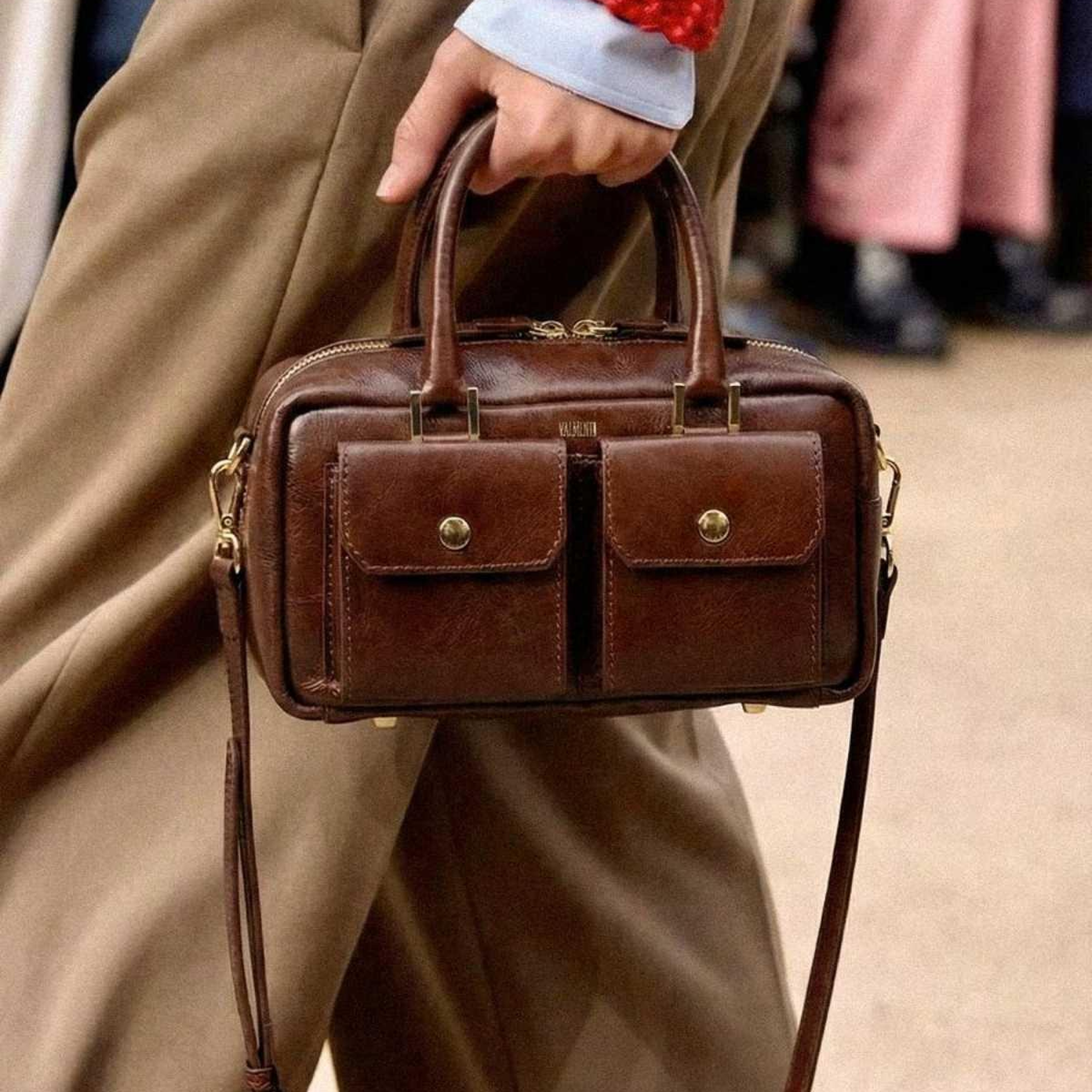 Valmenti Kadın Hakiki Deri Kahverengi Omuz Çanta