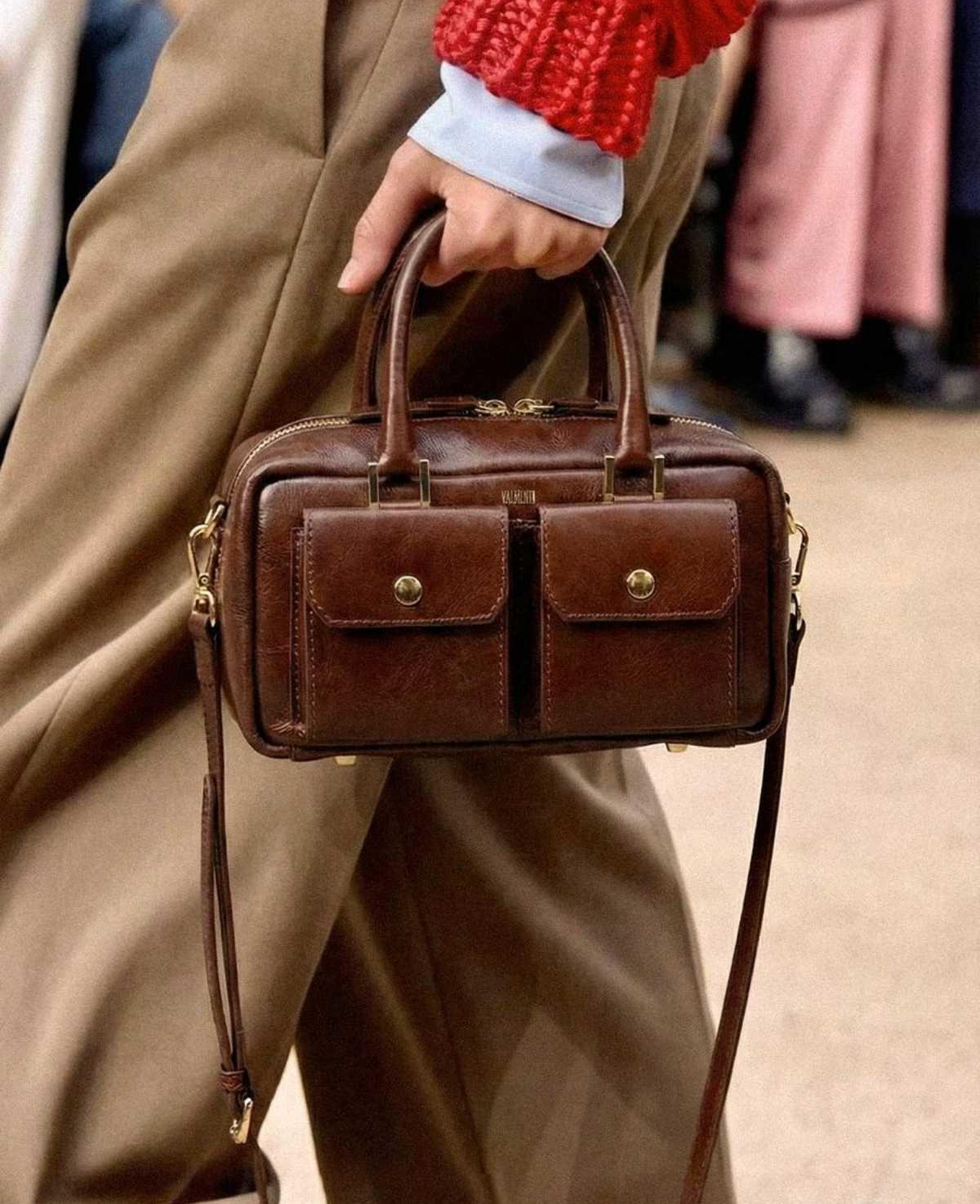 Valmenti Kadın Hakiki Deri Kahverengi Omuz Çanta