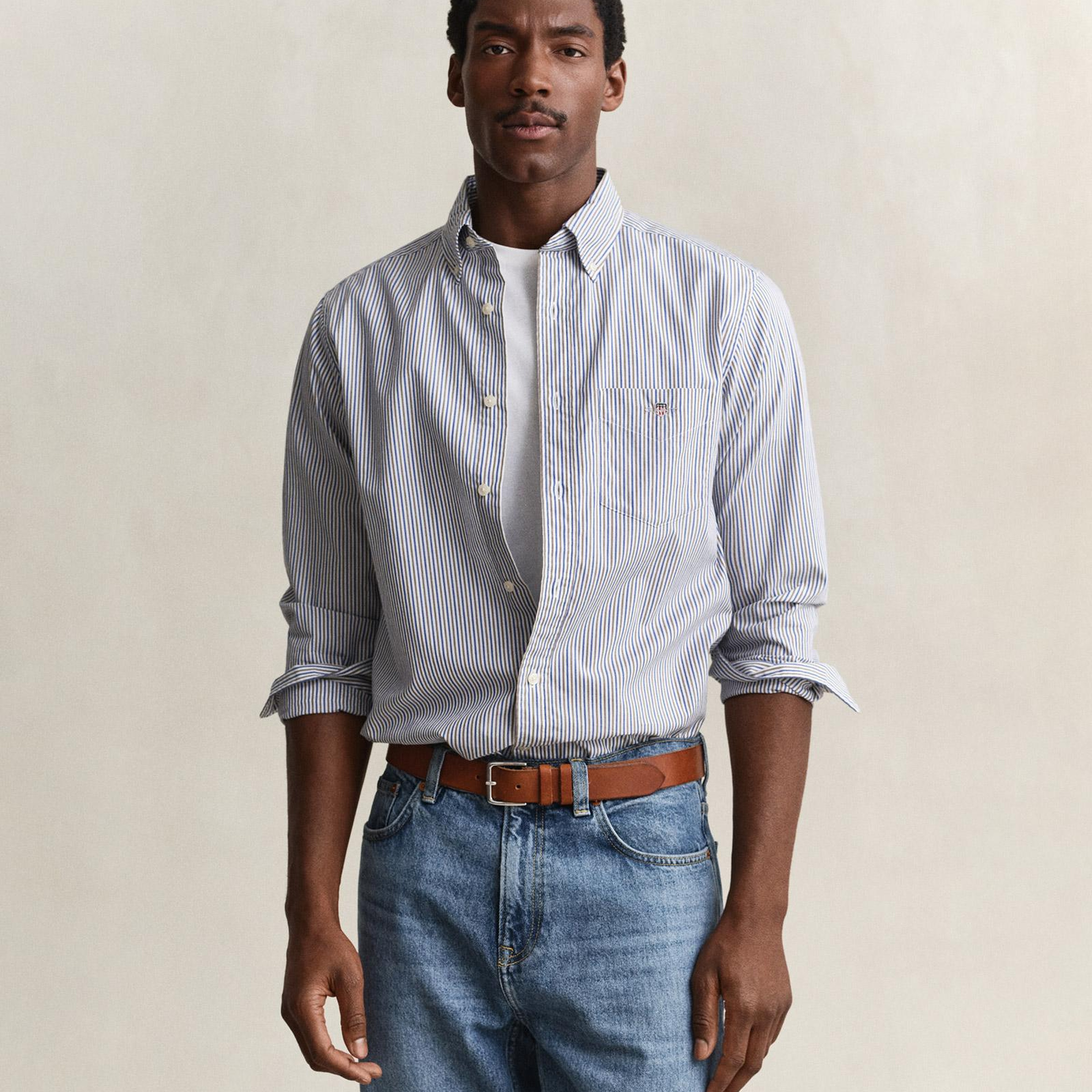 GANT Erkek Kahverengi Regular Fit Poplin Gömlek