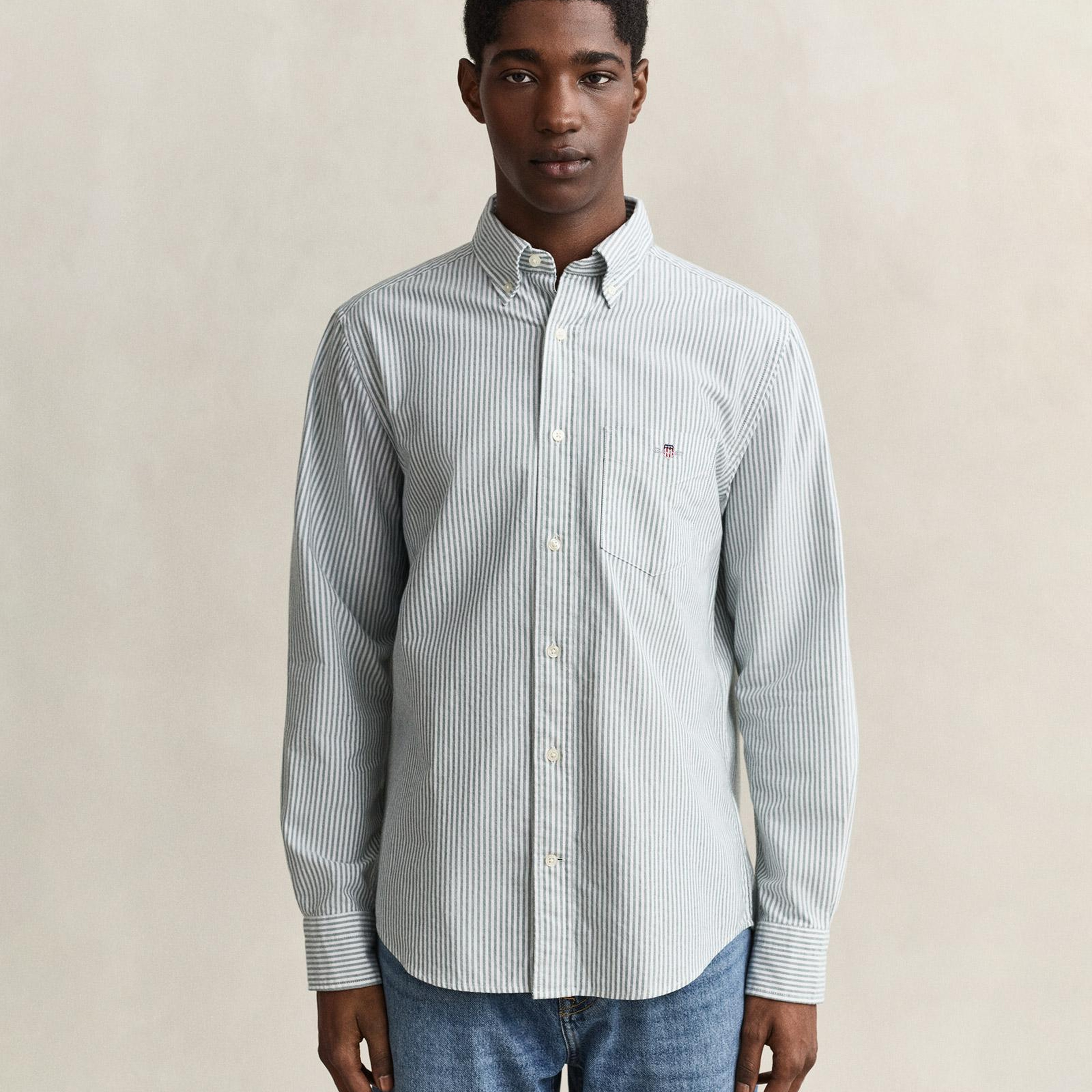 GANT Erkek Yeşil Regular Fit Oxford Gömlek