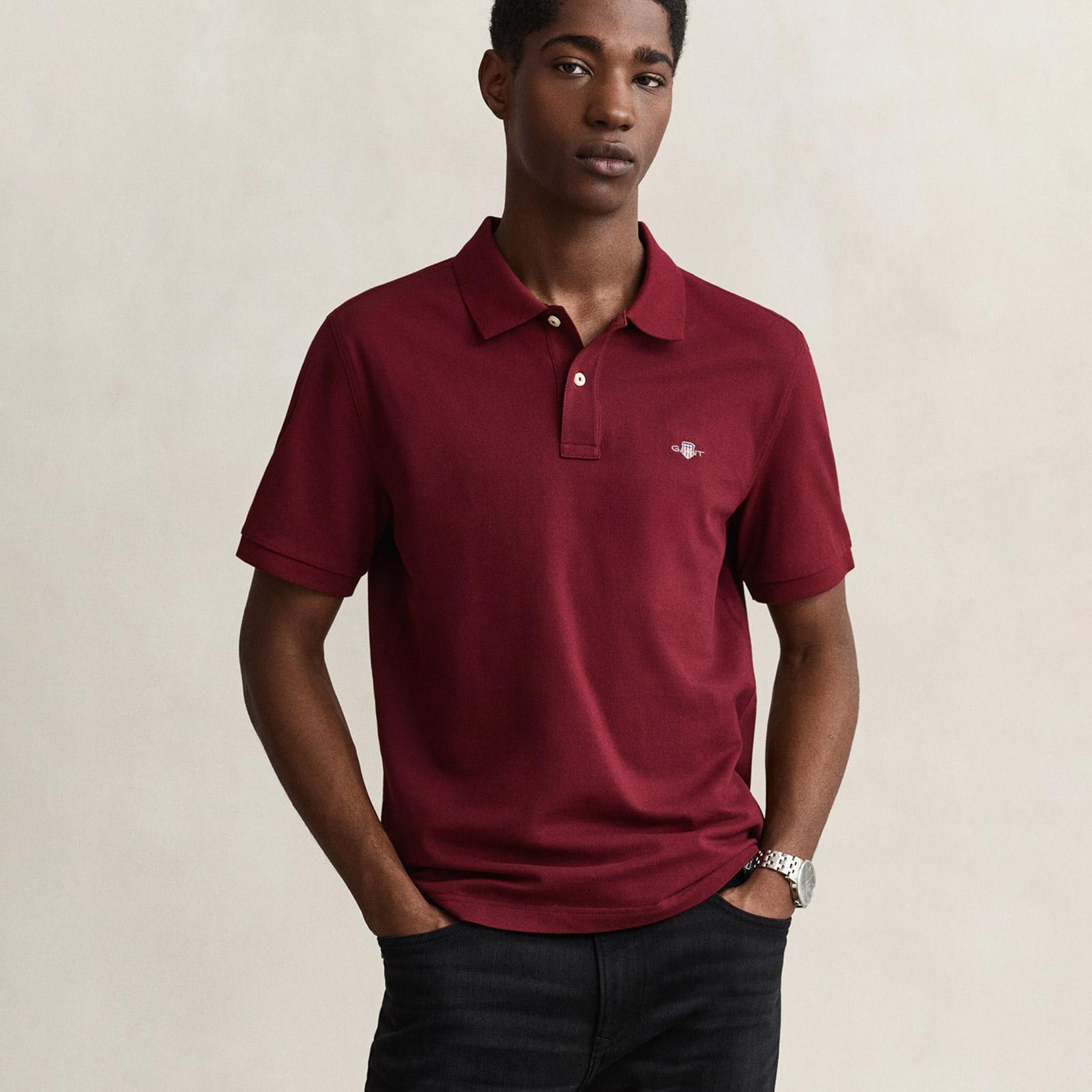 GANT Erkek Bordo Regular Fit Polo