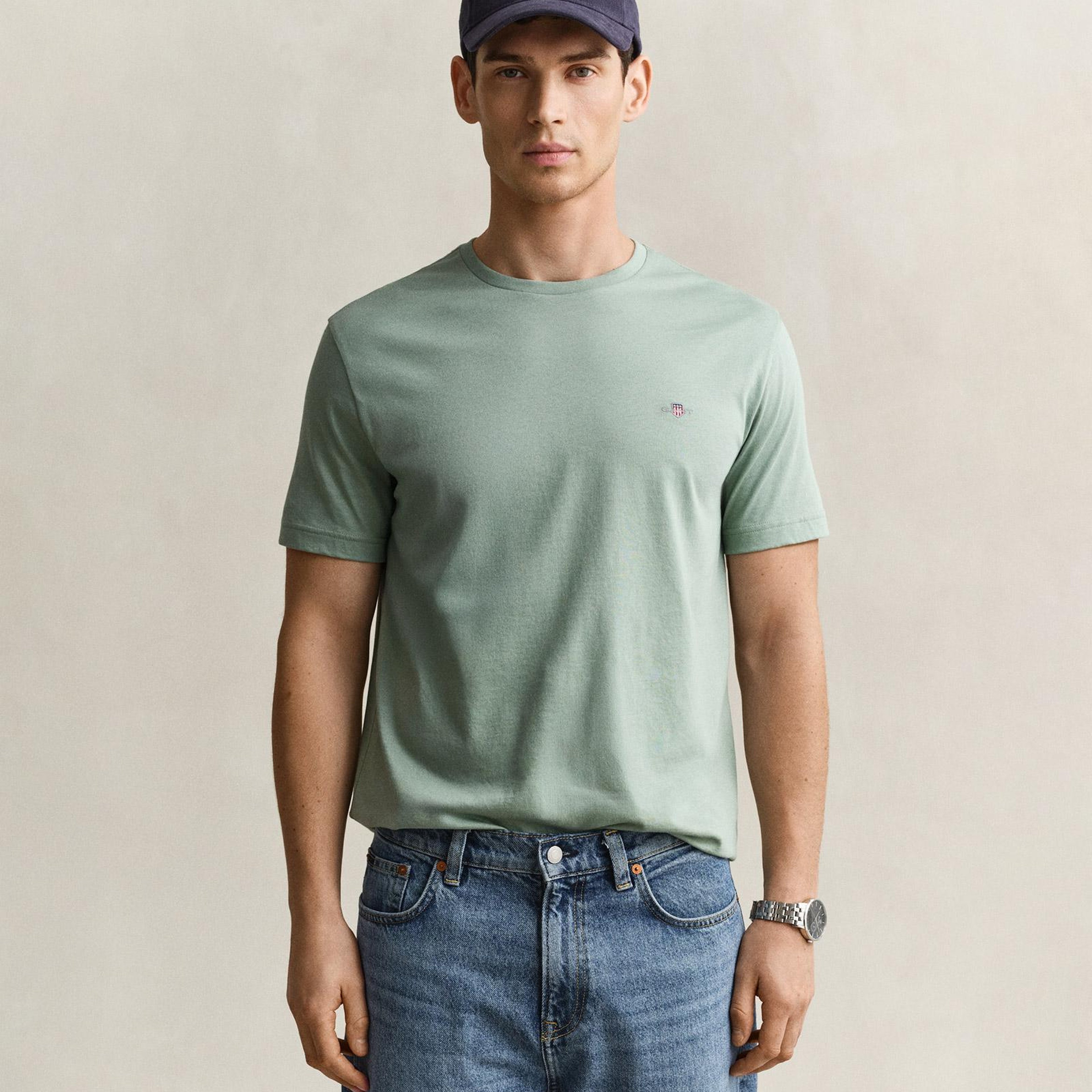 GANT Erkek Yeşil Regular Fit T-Shirt
