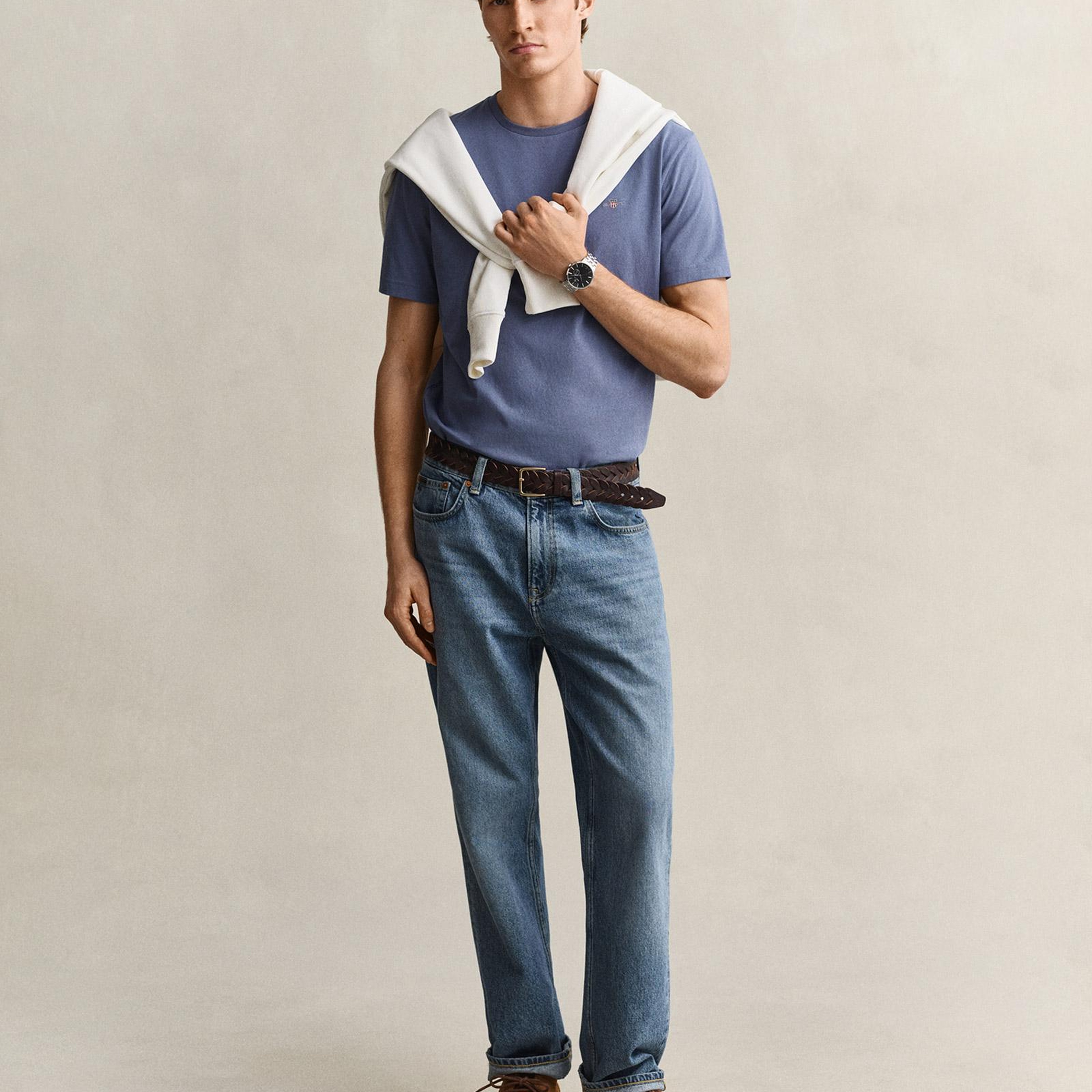 GANT Erkek Mavi Regular Fit T-Shirt
