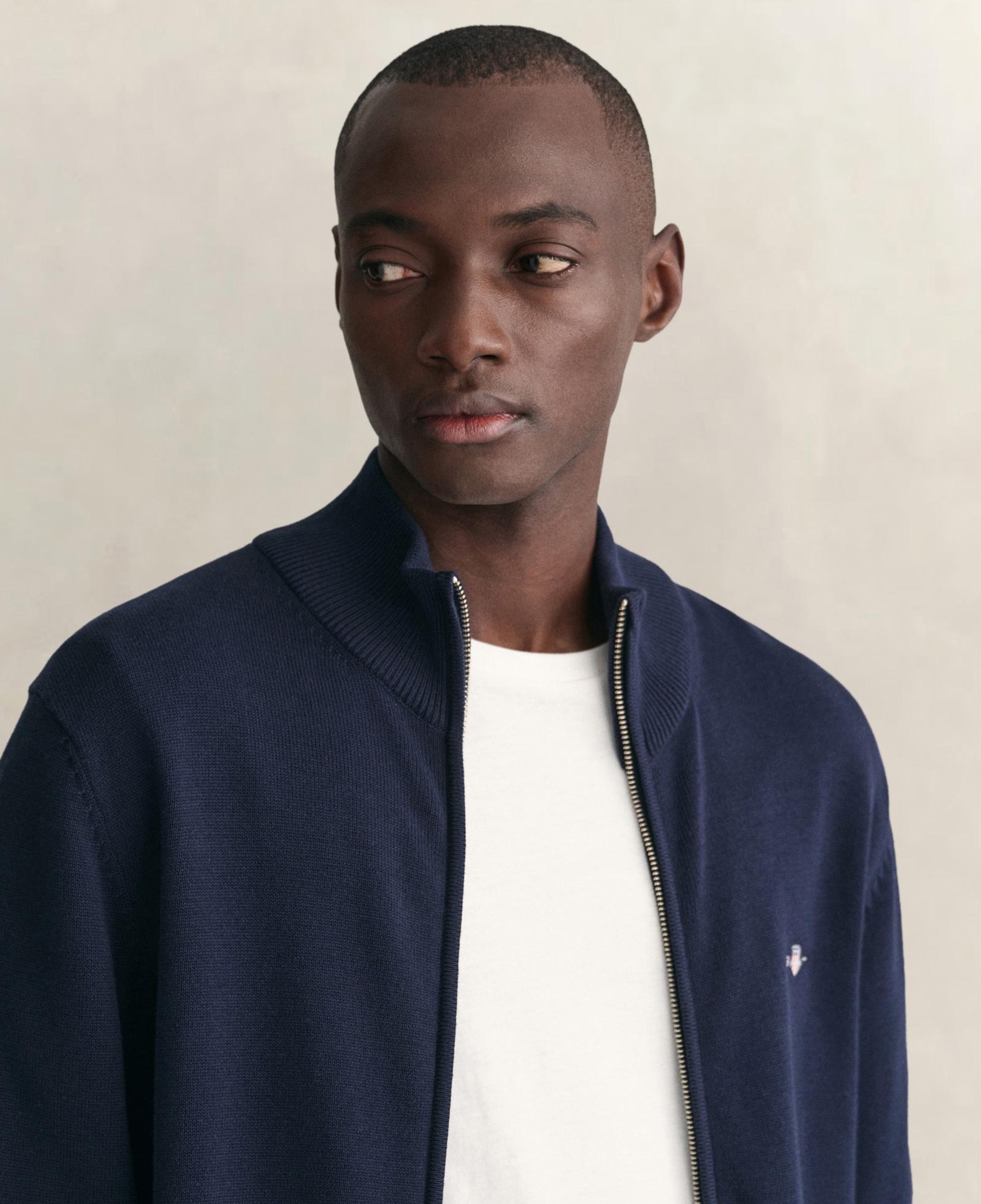 GANT Erkek Lacivert Regular Fit Fermuarlı Hırka