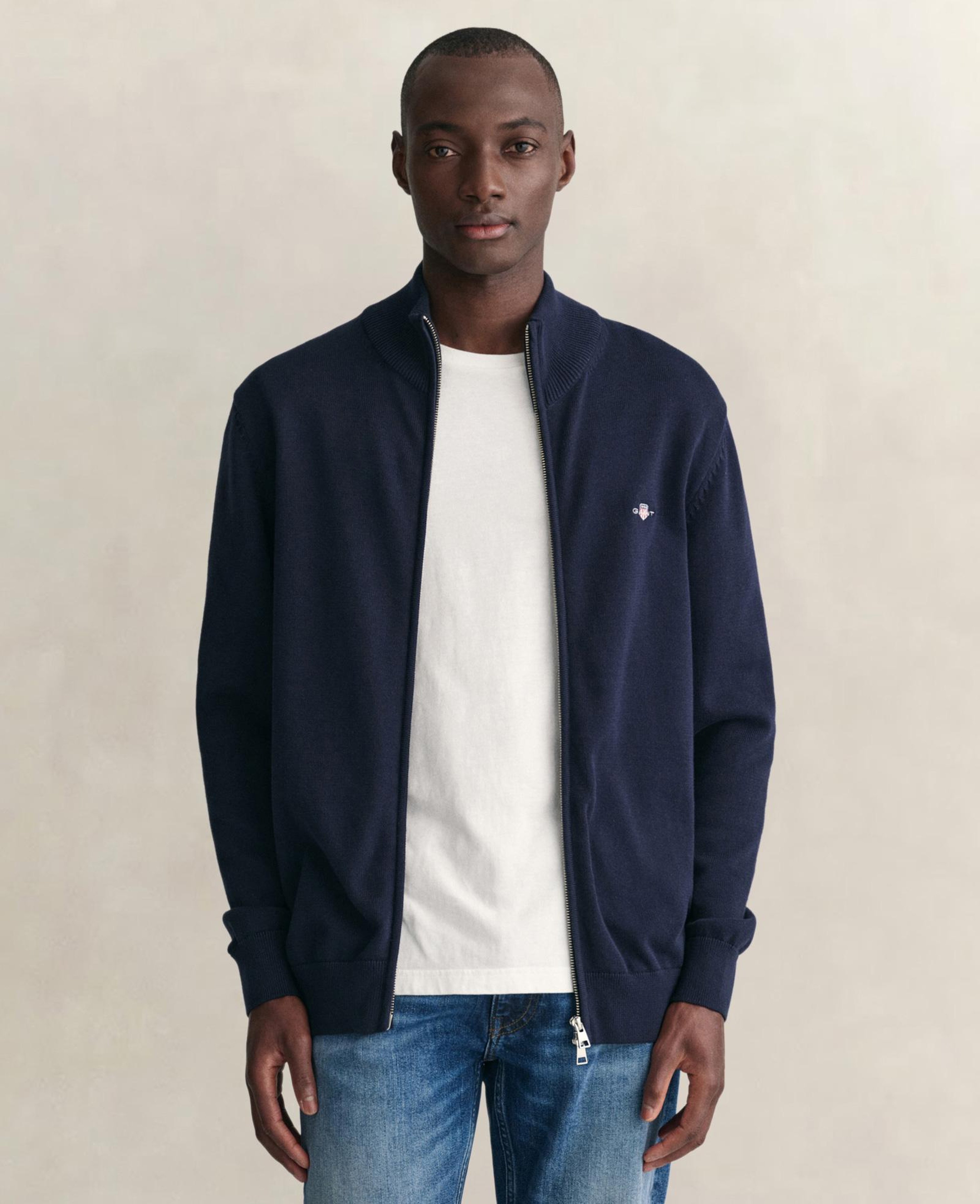 GANT Erkek Lacivert Regular Fit Fermuarlı Hırka