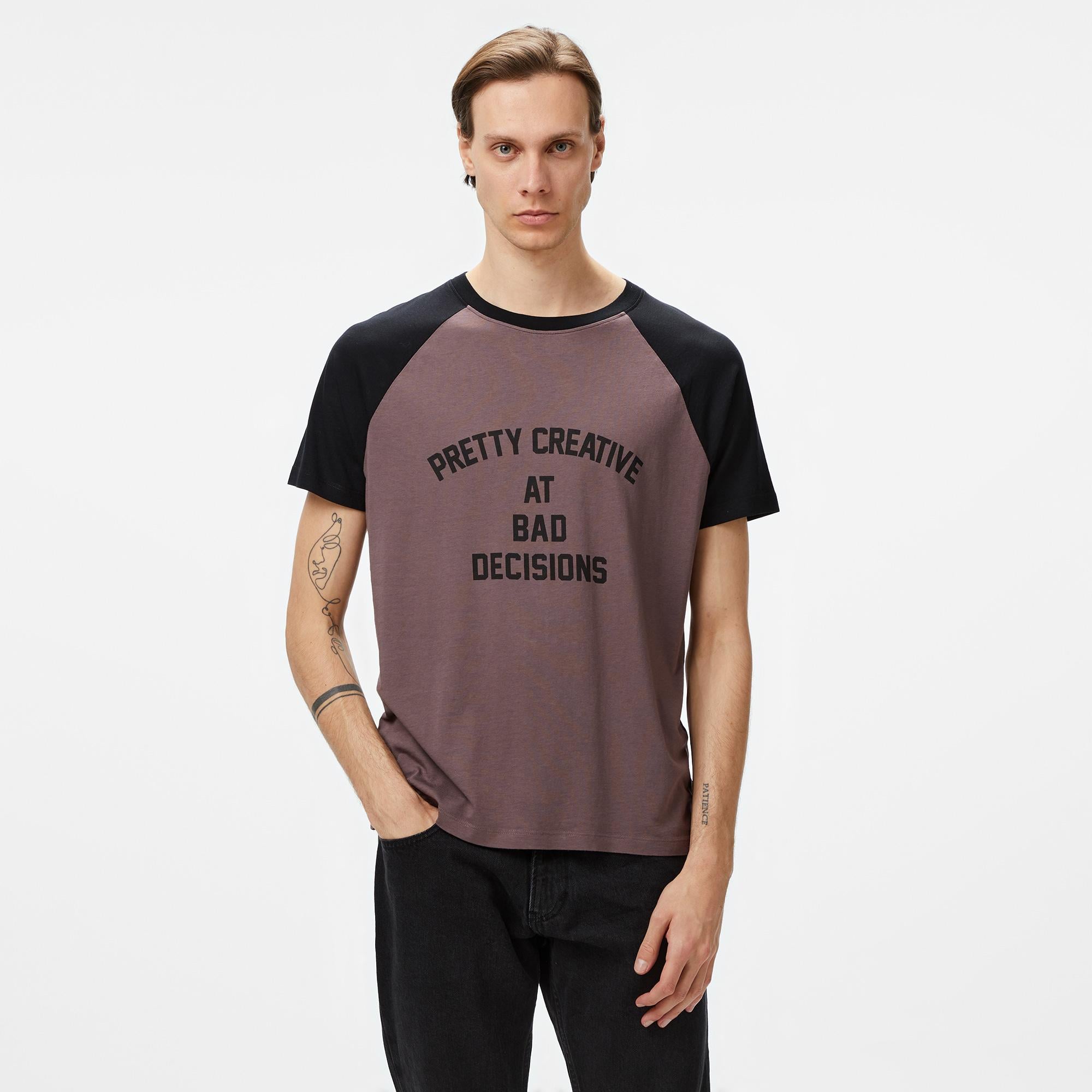 THE KOOPLES ERKEK KAHVERENGİ Modal Karışımlı T-SHIRT