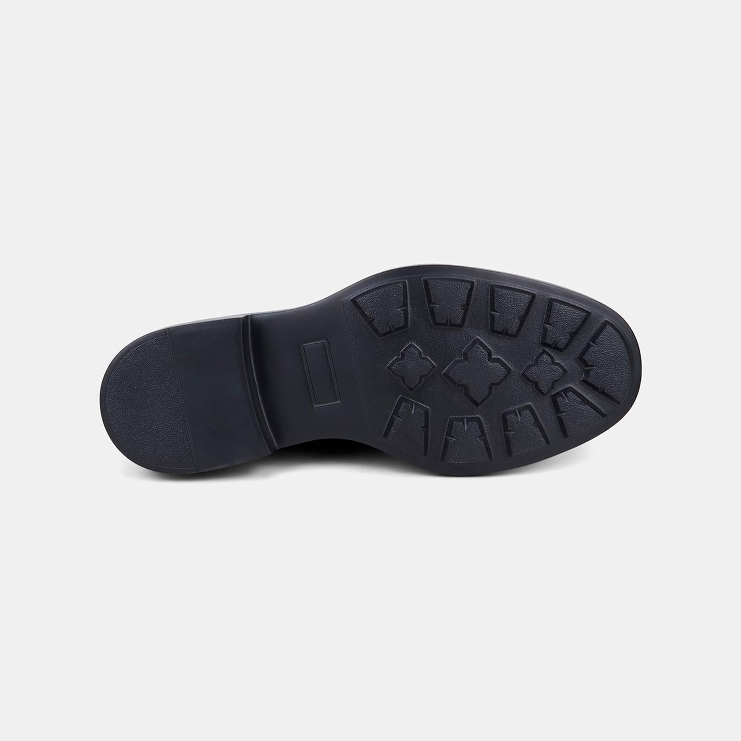Erkek Siyah Kalın Tabanlı Klasik Deri Loafer