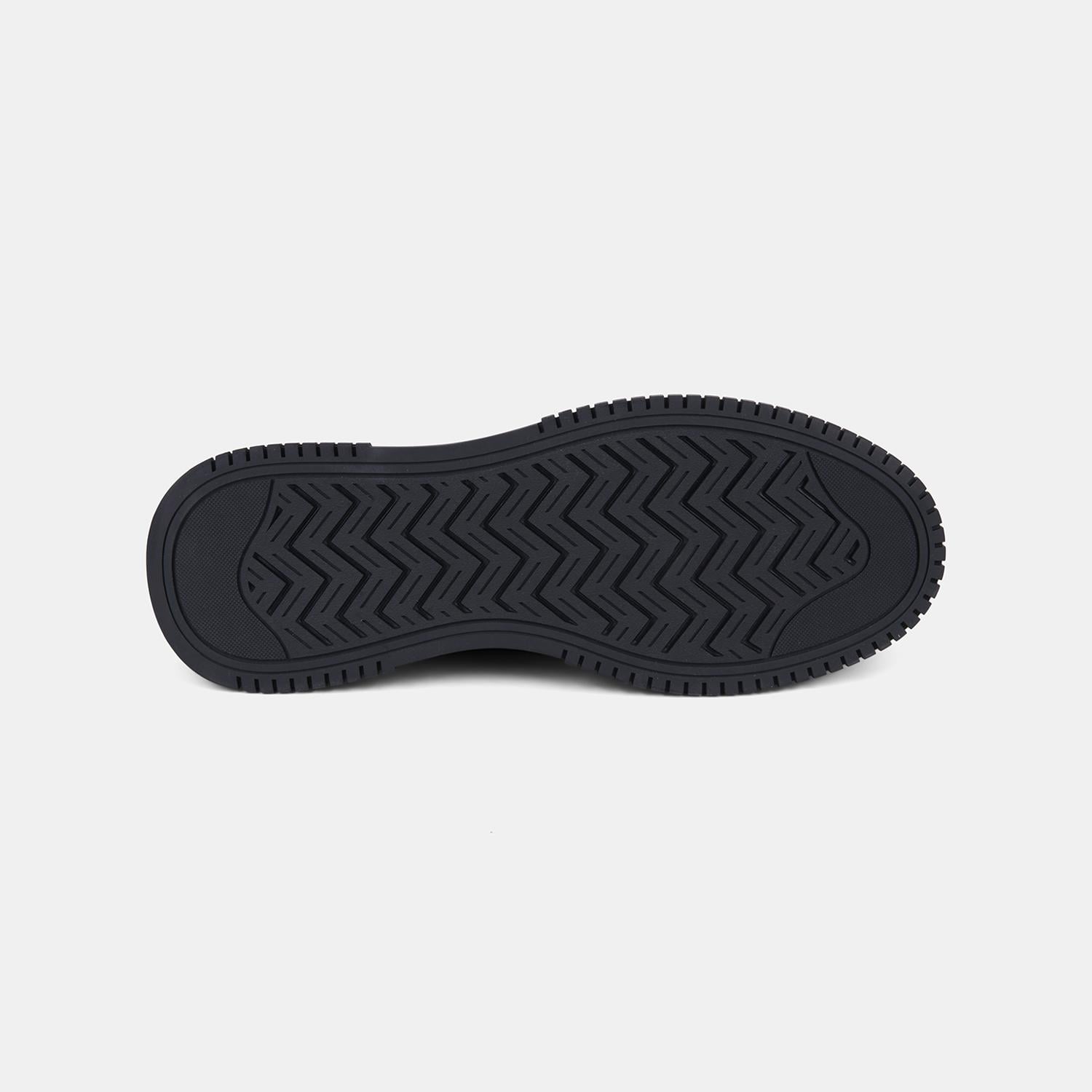 Erkek Siyah DesaComfort Esnek Bilekli Deri Sneaker
