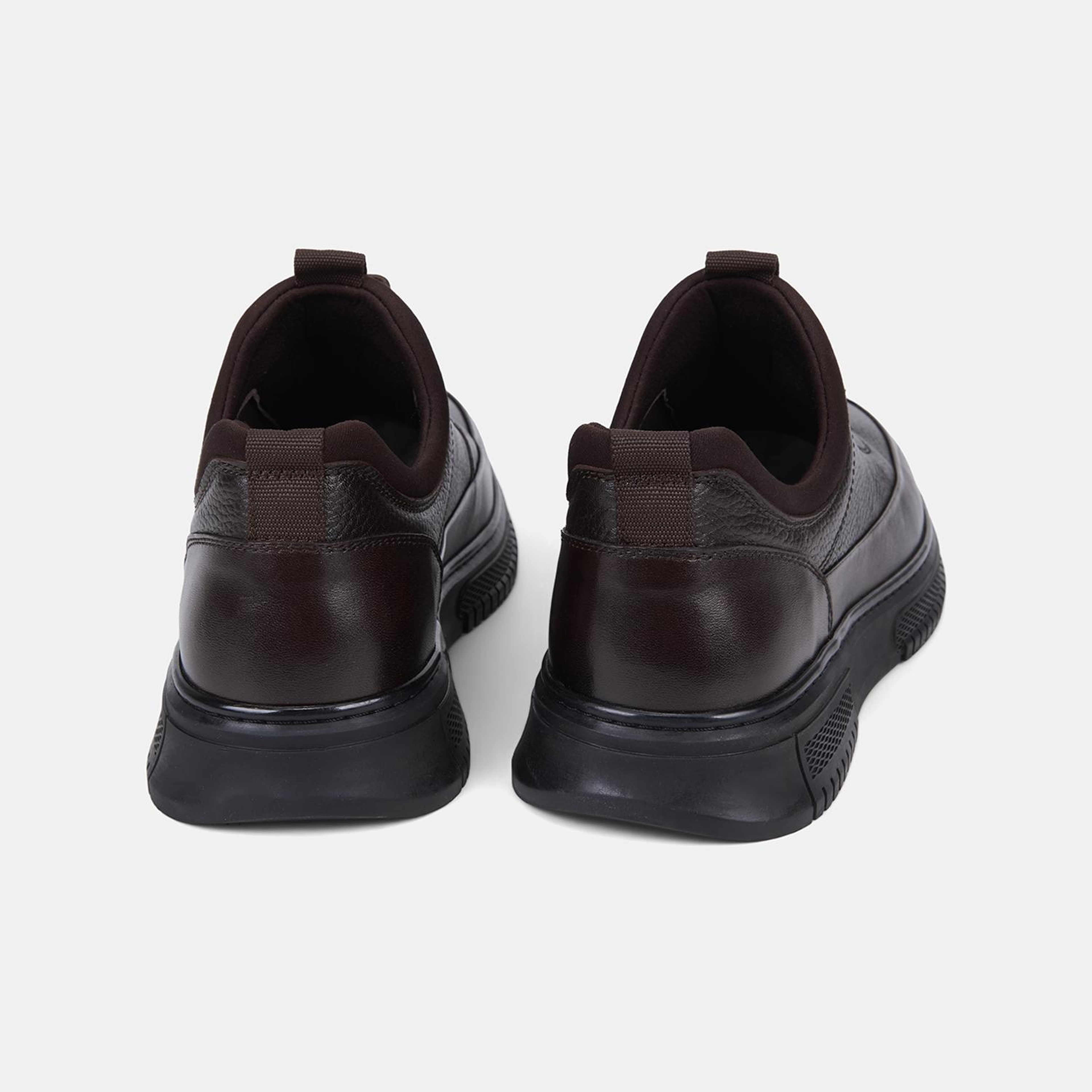 Erkek Kahve DesaComfort Esnek Bilekli Deri Sneaker