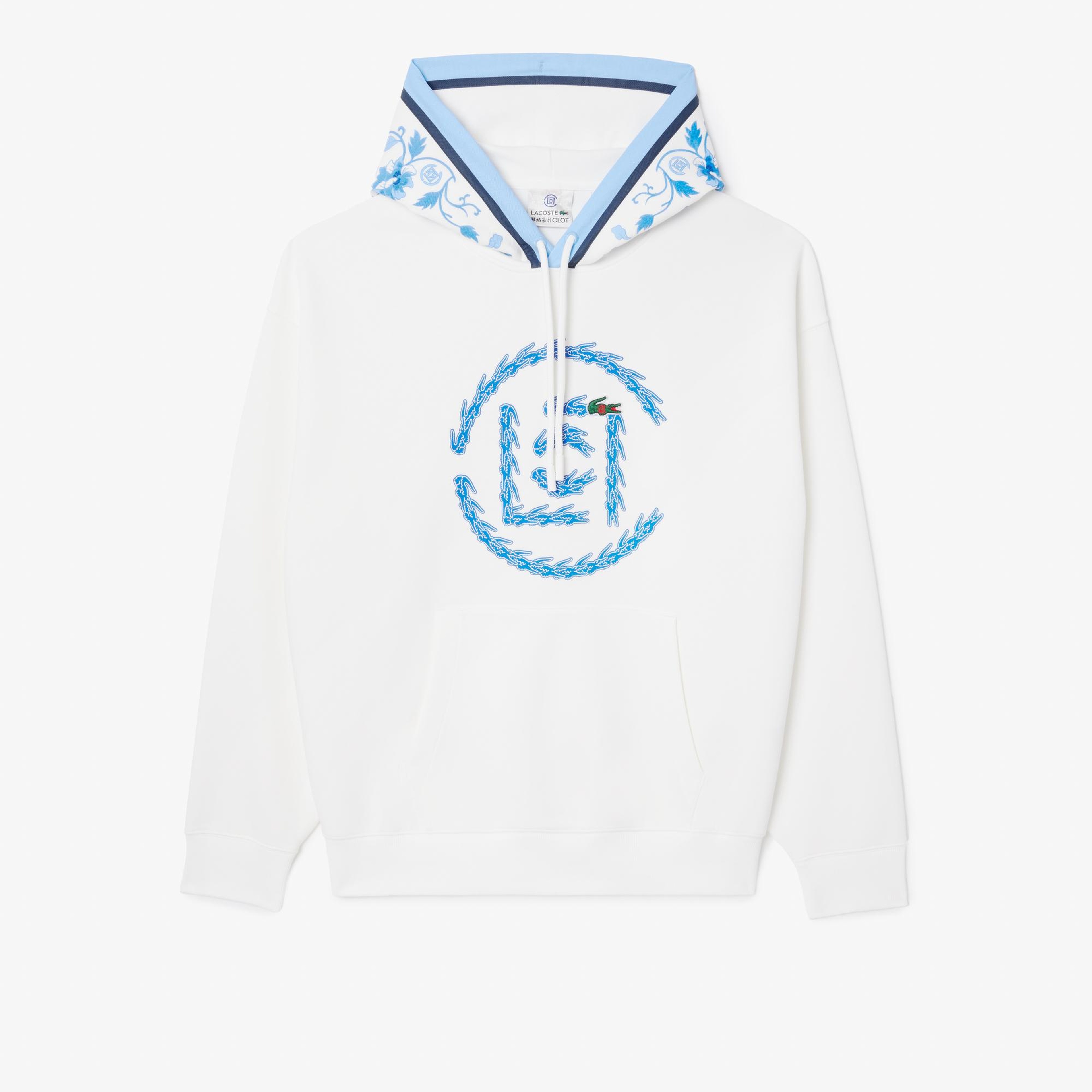 CLOT Unisex Loose Fit Kapüşonlu Baskılı Beyaz Sweatshirt