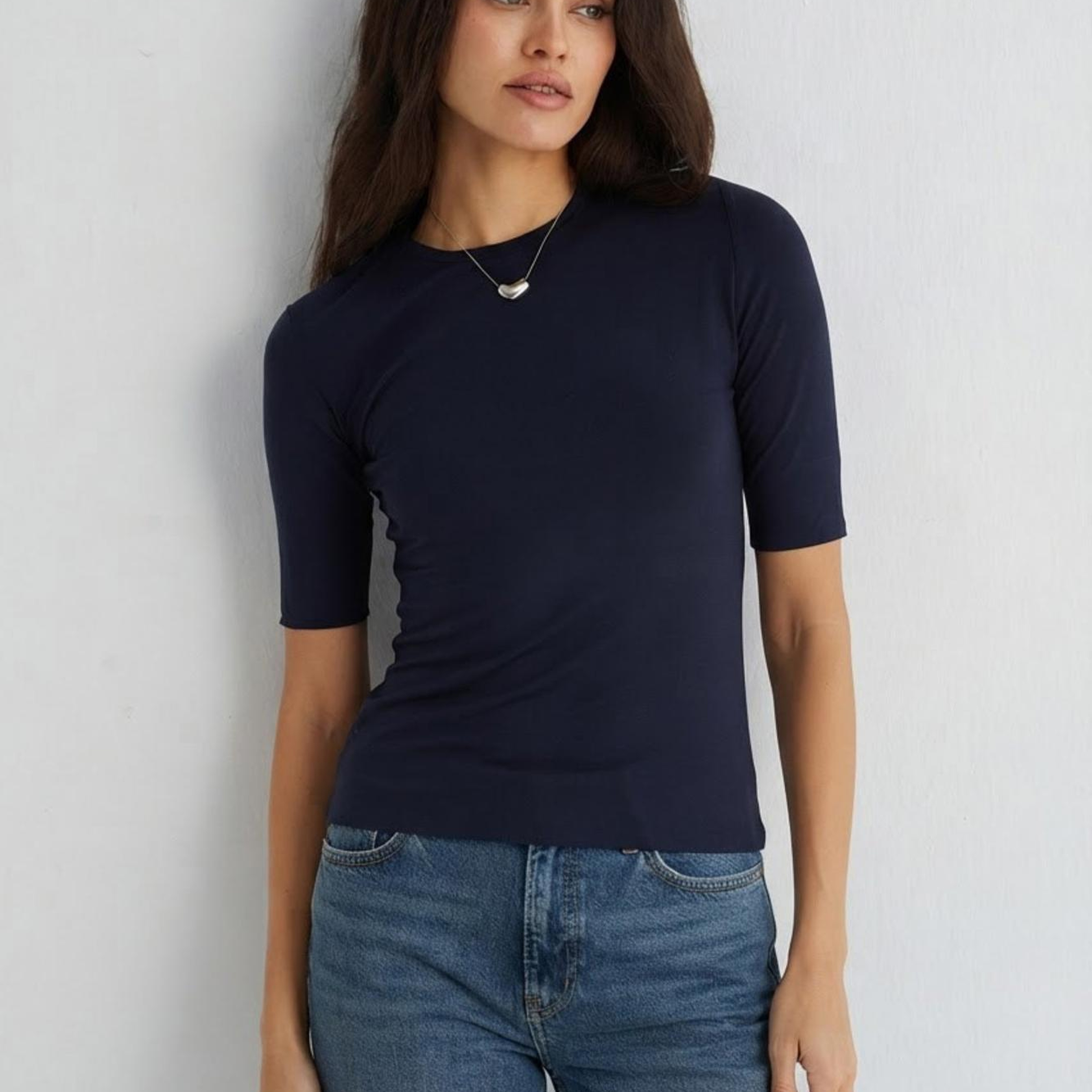Lacivert Ultralight Yuvarlak Yaka T-Shirt