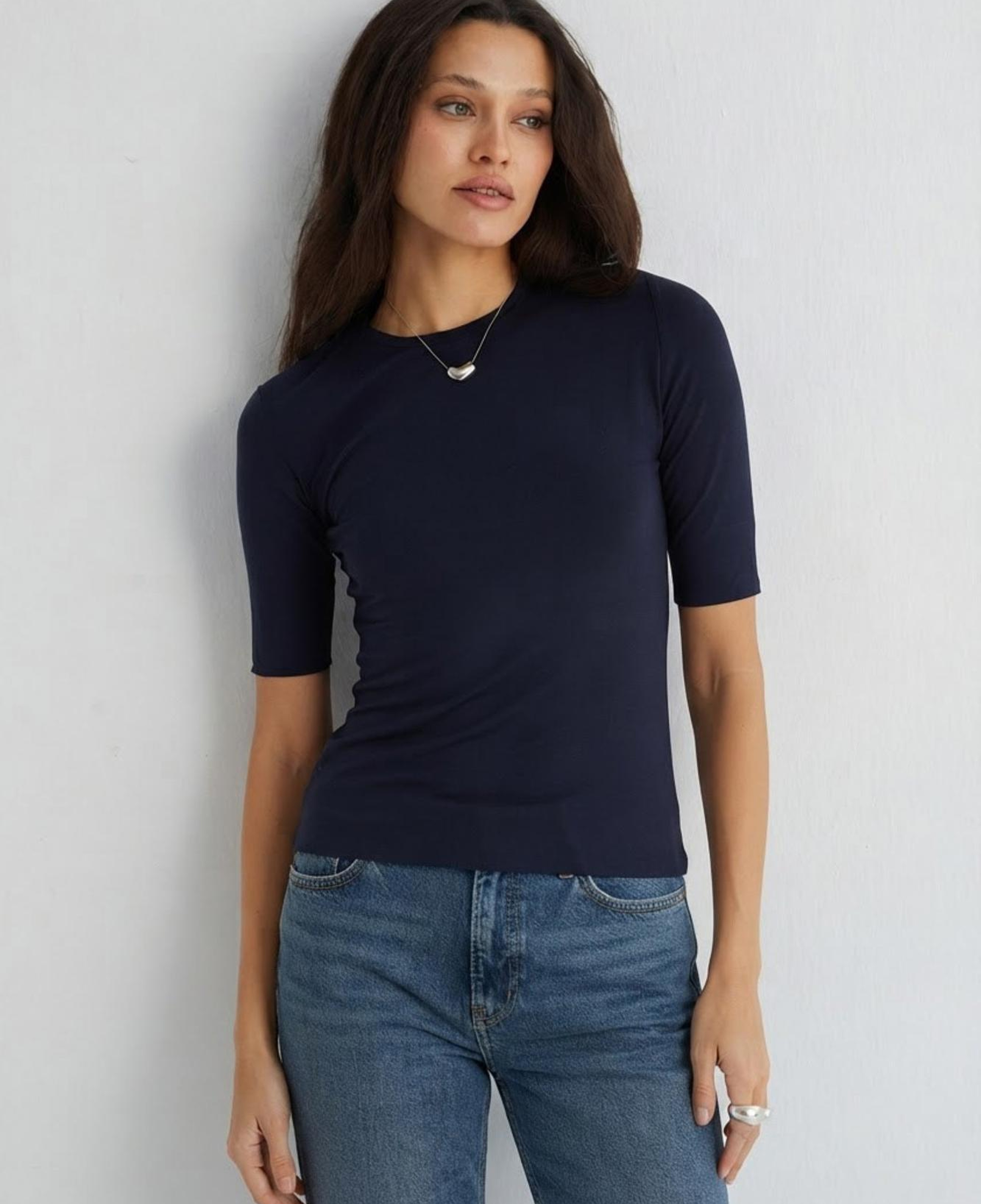 Lacivert Ultralight Yuvarlak Yaka T-Shirt