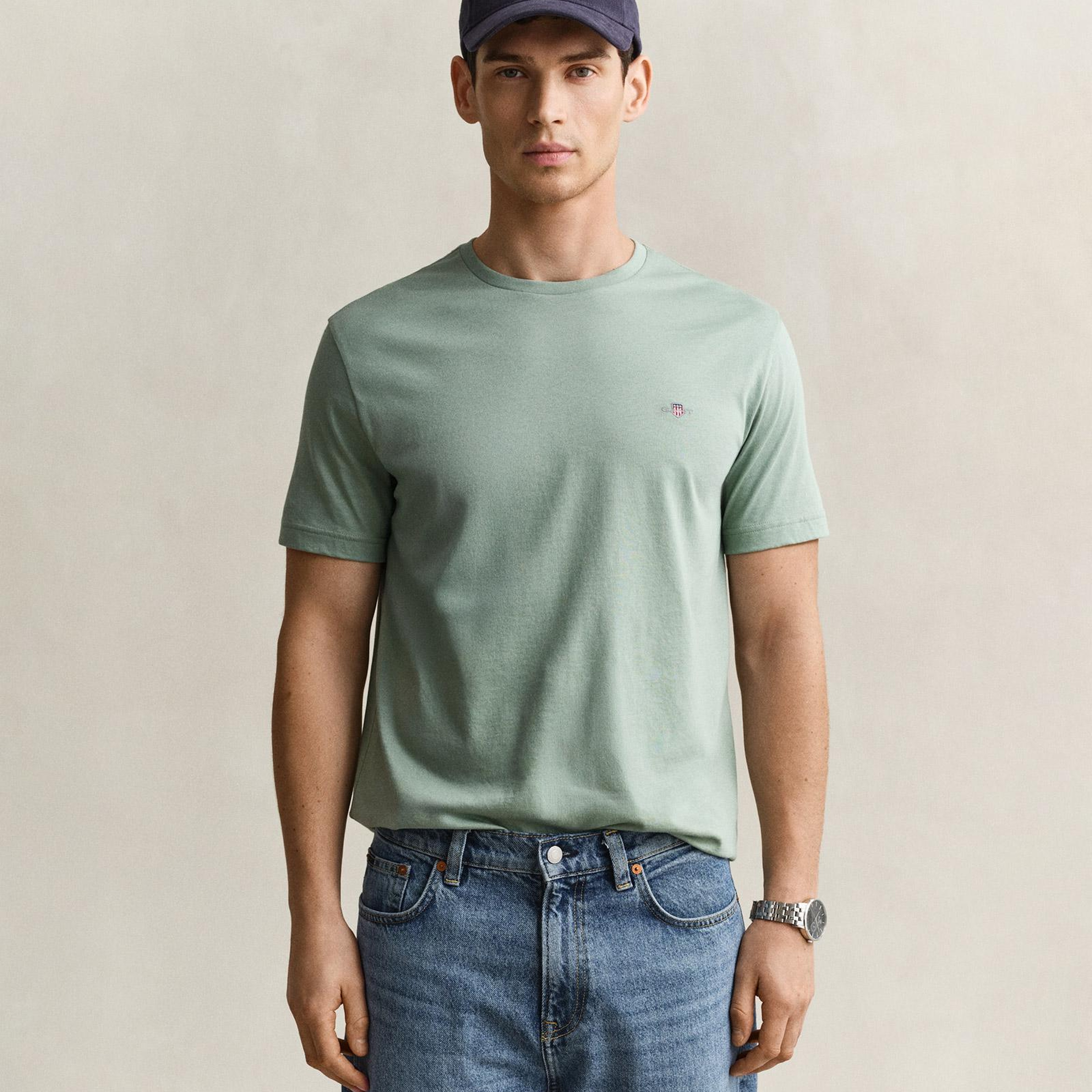 GANT Erkek Yeşil Regular Fit T-Shirt