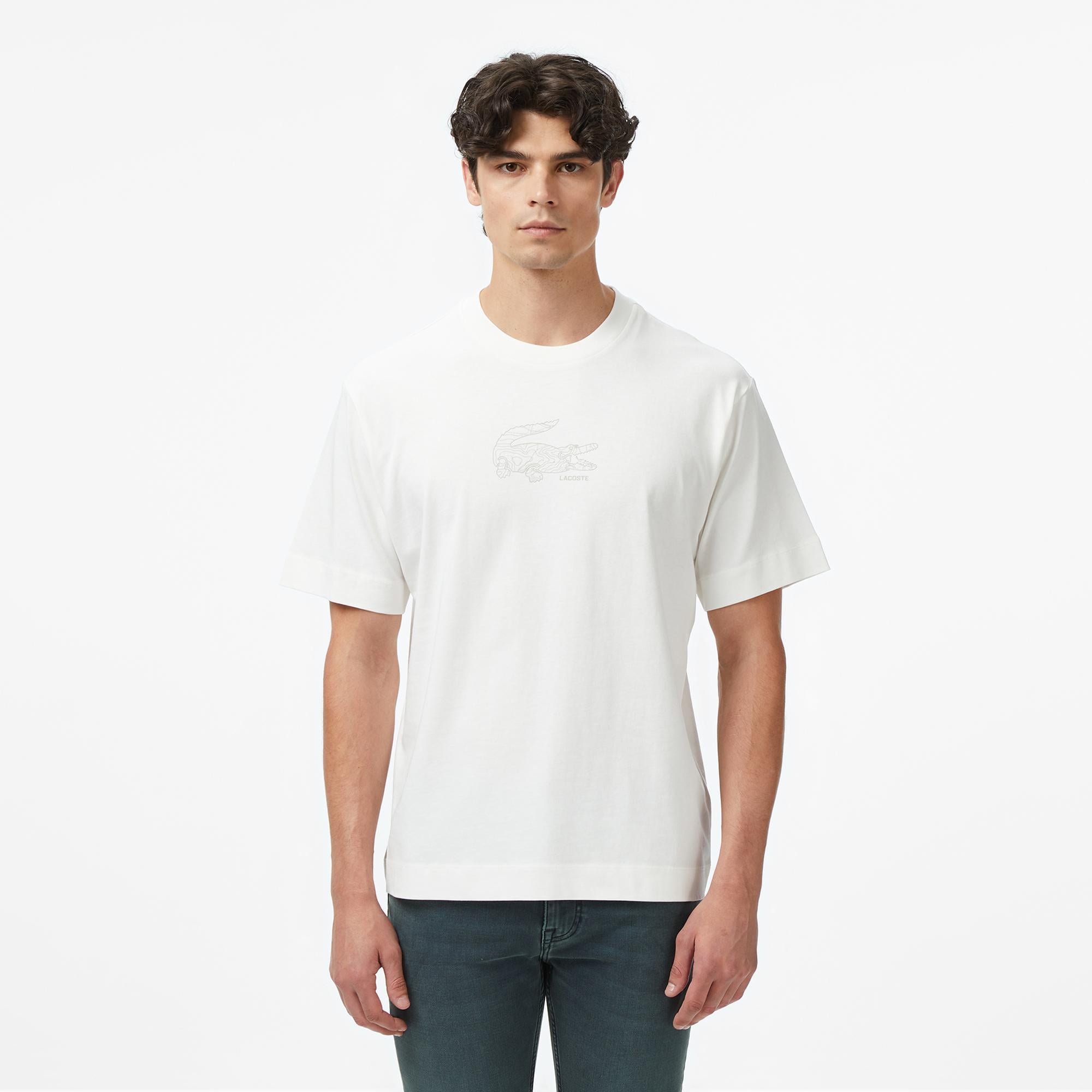 Lacoste Regular Fit Erkek Beyaz T-Shirt